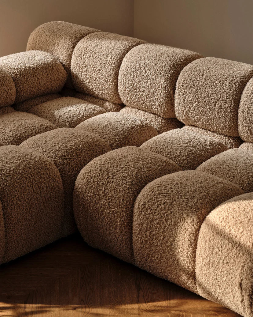 Sofa modułowa 3-osobowa BELLIS piaskowy boucle