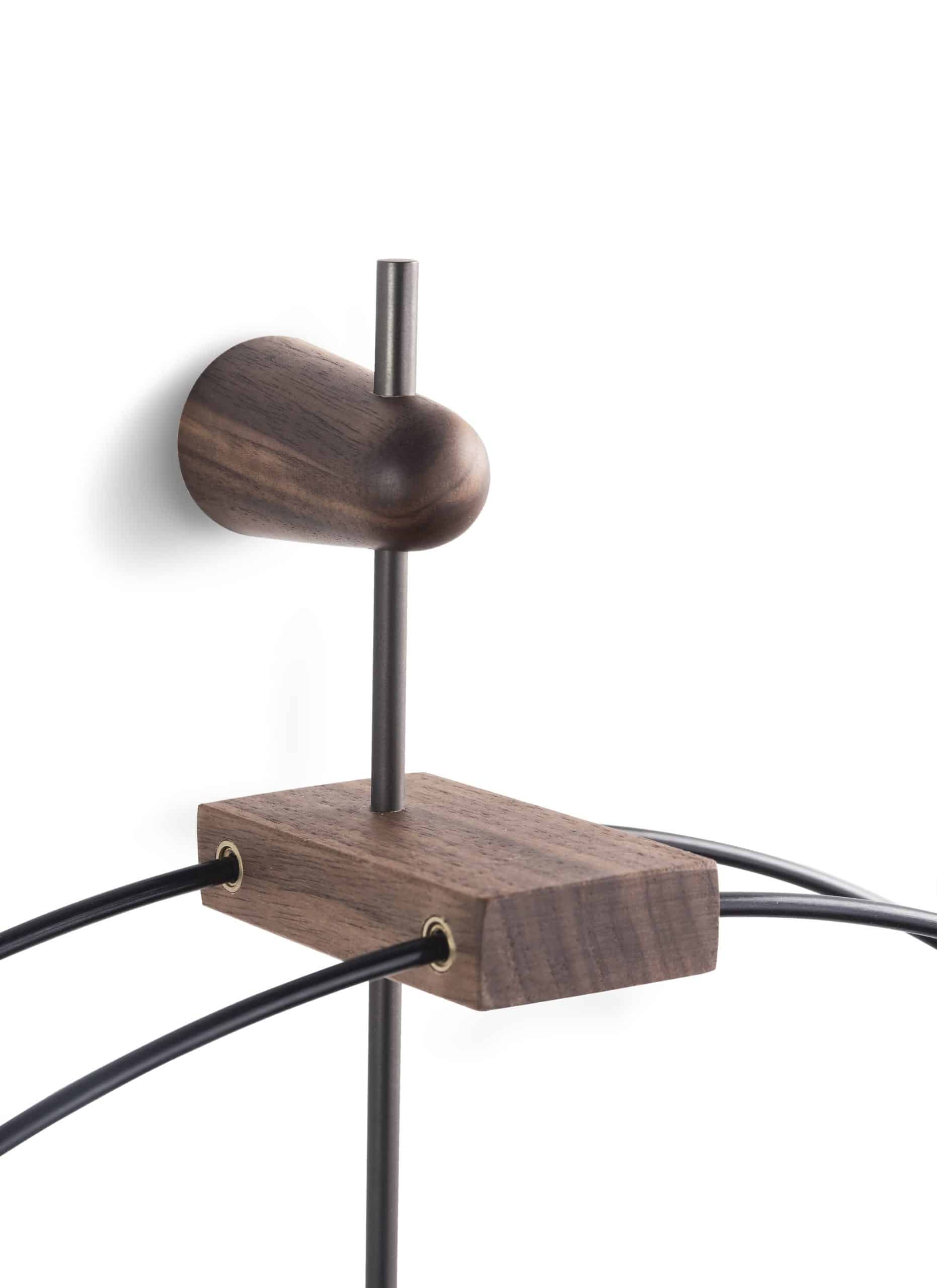 Wall Clock MICRO BARCELONA walnut wood with black and gray