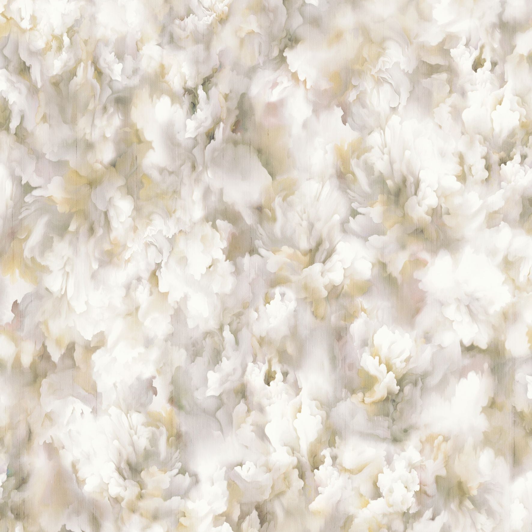 Tapeta tekstylna jedwabna z motywem płatków kwiatów SILK BOMBIS beżowy z białym