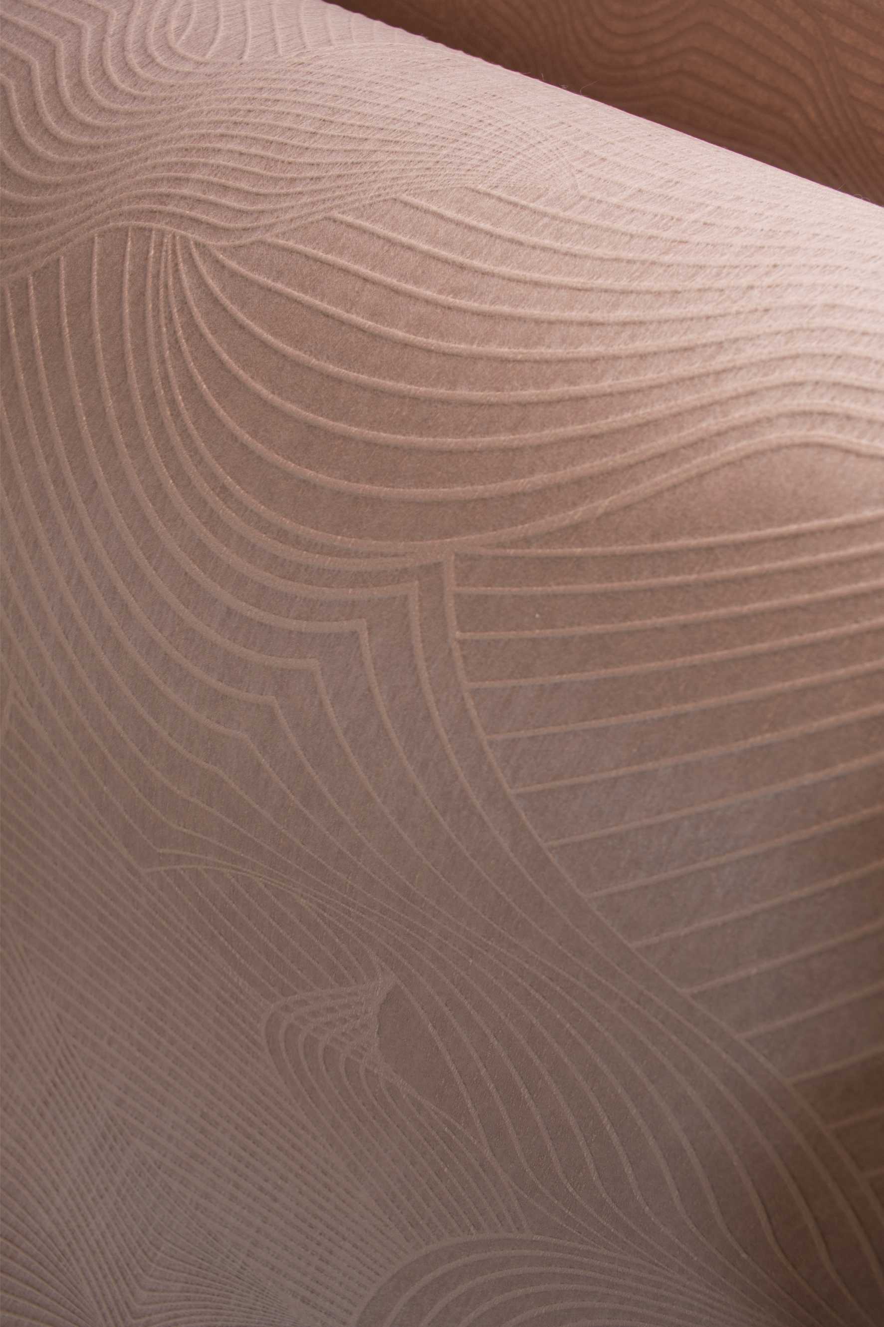 Tapeta tekstylna z abstrakcyjnym wzorem z efektem mory TECHNO BEE zgaszony róż