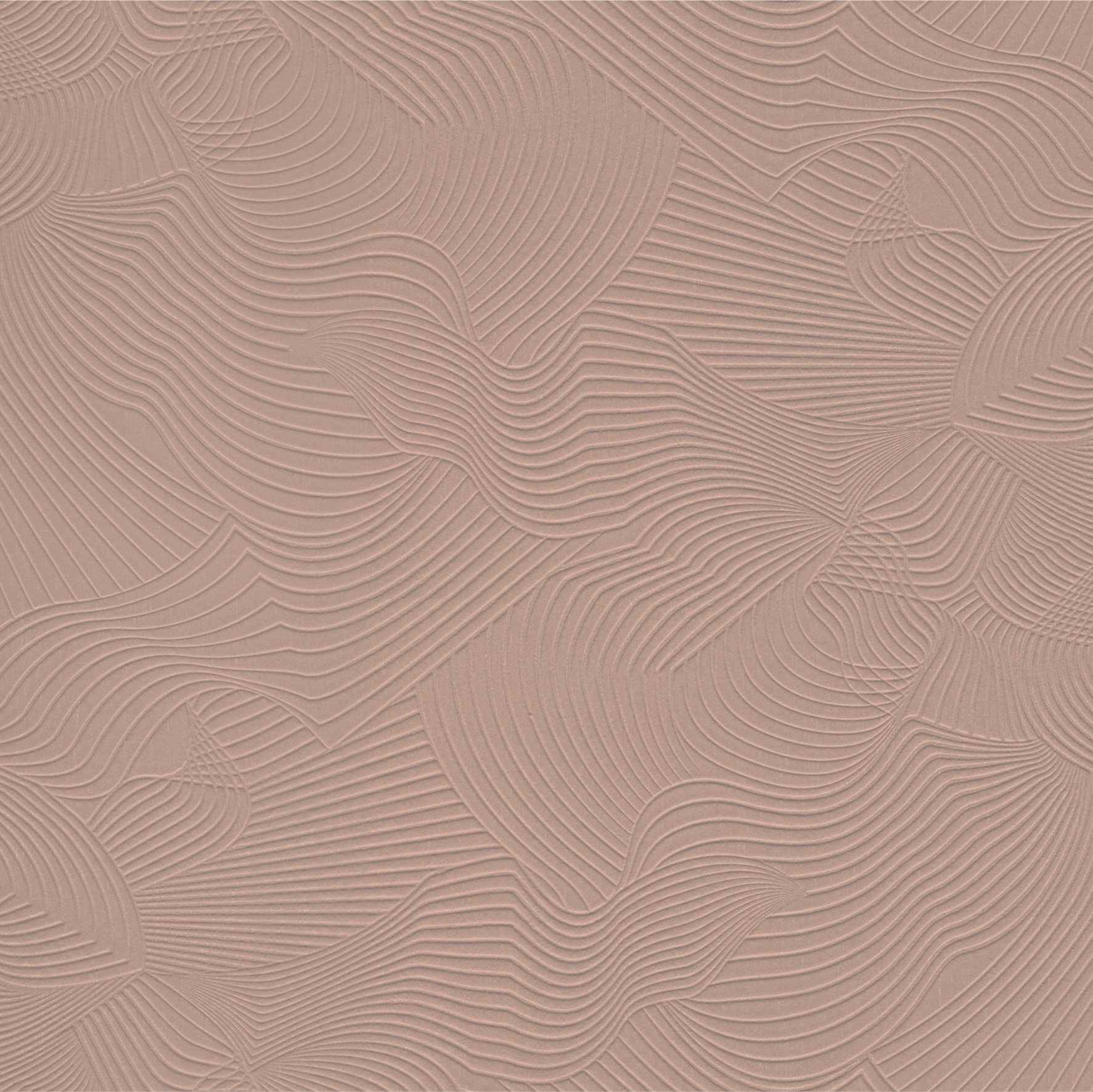 Tapeta tekstylna z abstrakcyjnym wzorem z efektem mory TECHNO BEE zgaszony róż