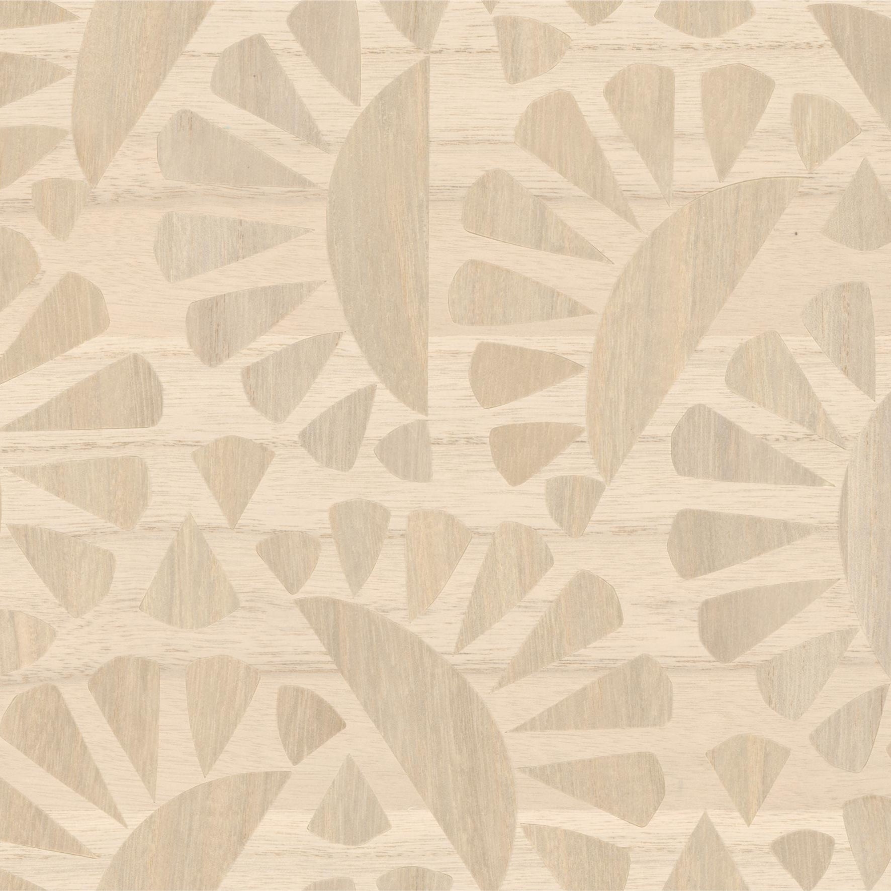 Veneered wallpaper with geometric pattern WOODBLOCK BEETLE FLORA beige