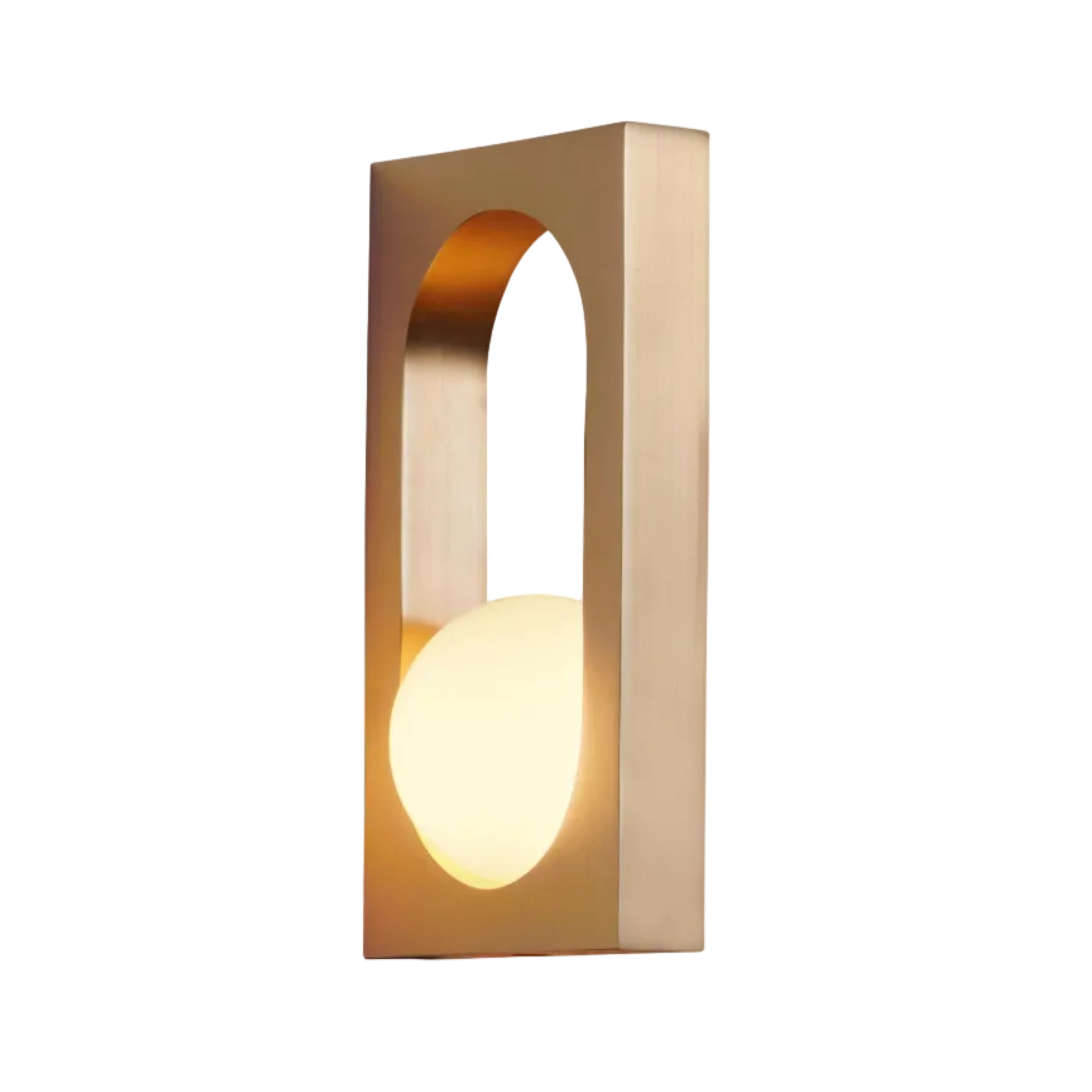Lampa ścienna MYTHOS opalowy klosz z mosiądzem