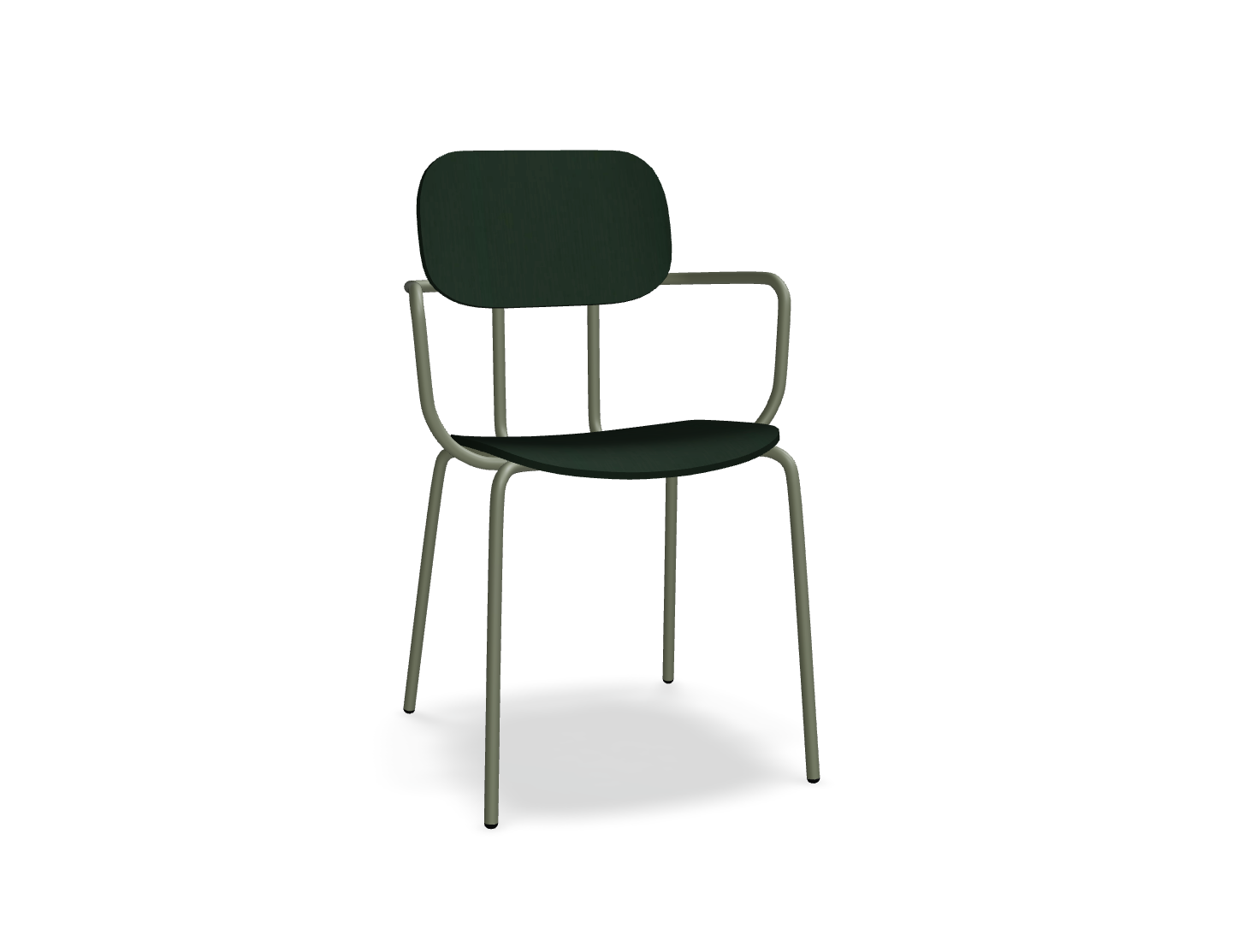Krzesło NEW SCHOOL oliwkowa podstawa – .mdd