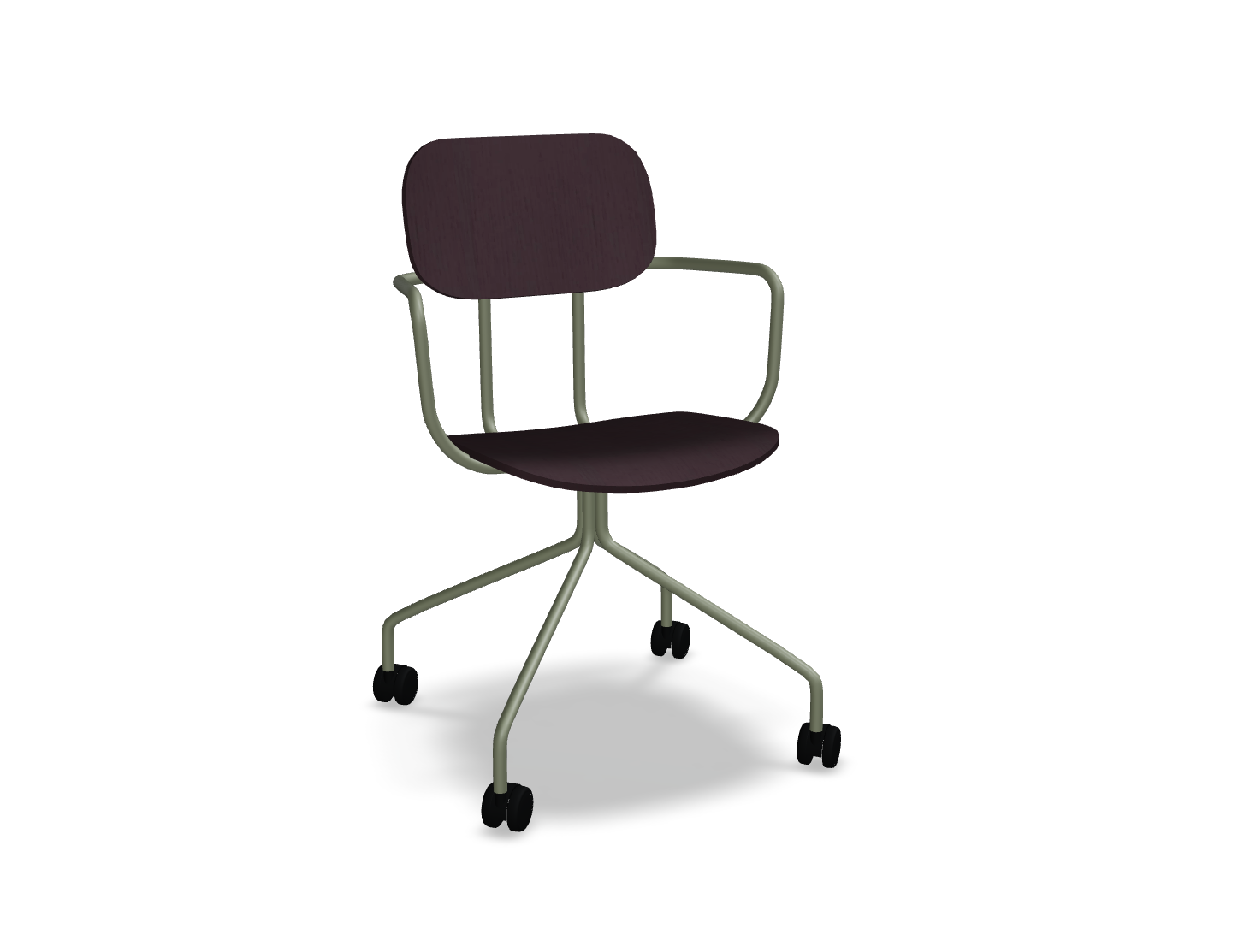 Krzesło biurowe NEW SCHOOL oliwkowa podstawa – .mdd