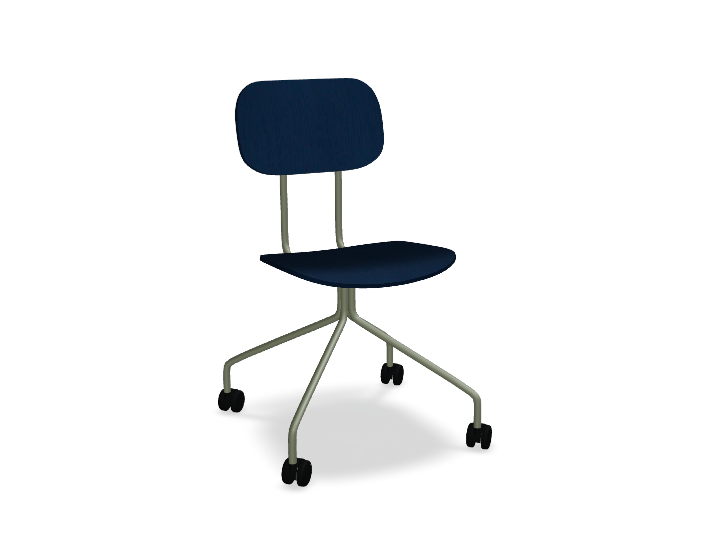 Krzesło biurowe NEW SCHOOL oliwkowa podstawa – .mdd