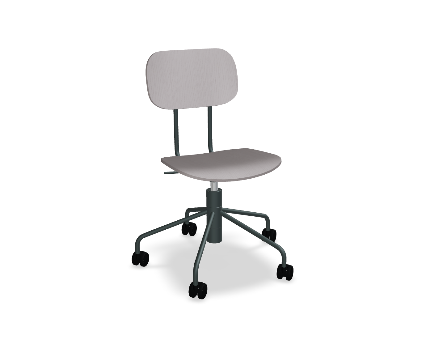 Krzesło biurowa NEW SCHOOL ciemnozielona regulowana podstawa – .mdd