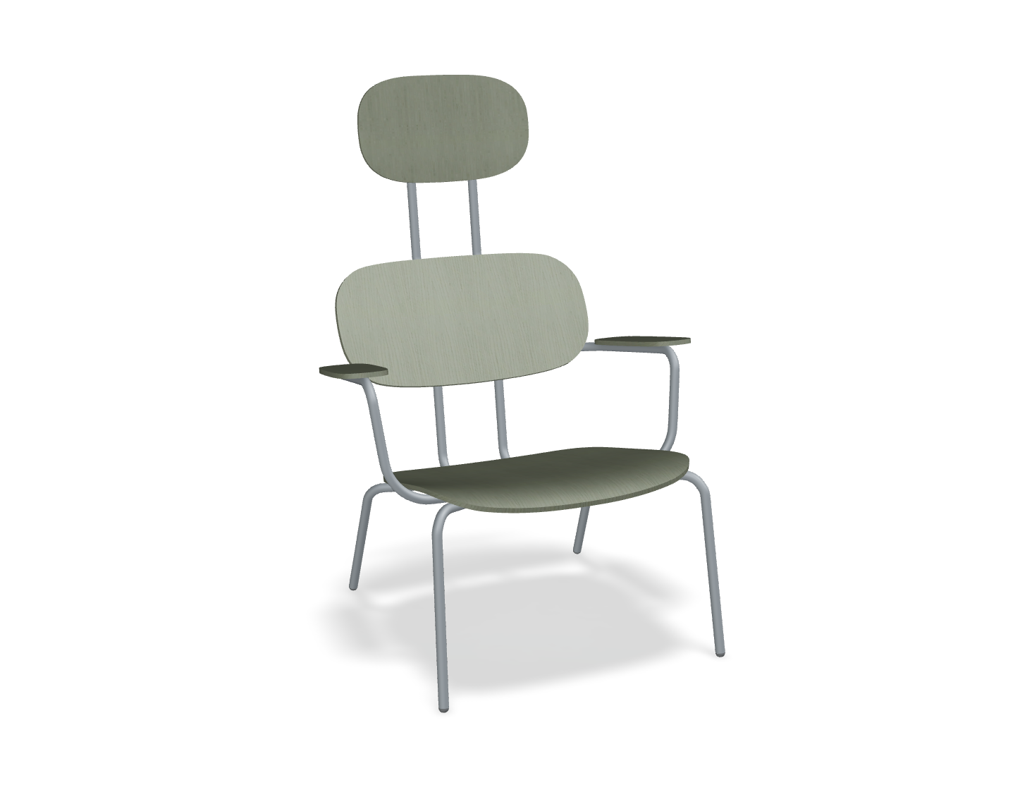 Fotel z zagłówkiem NEW SCHOOL LOUNGE ciemnoszara podstawa – .mdd