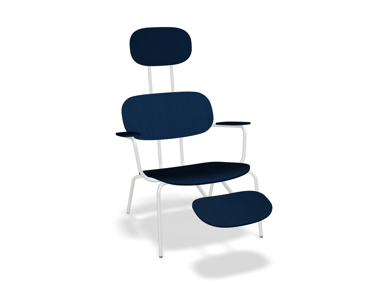 Fotel z zagłówkiem NEW SCHOOL LOUNGE perłowa podstawa – .mdd