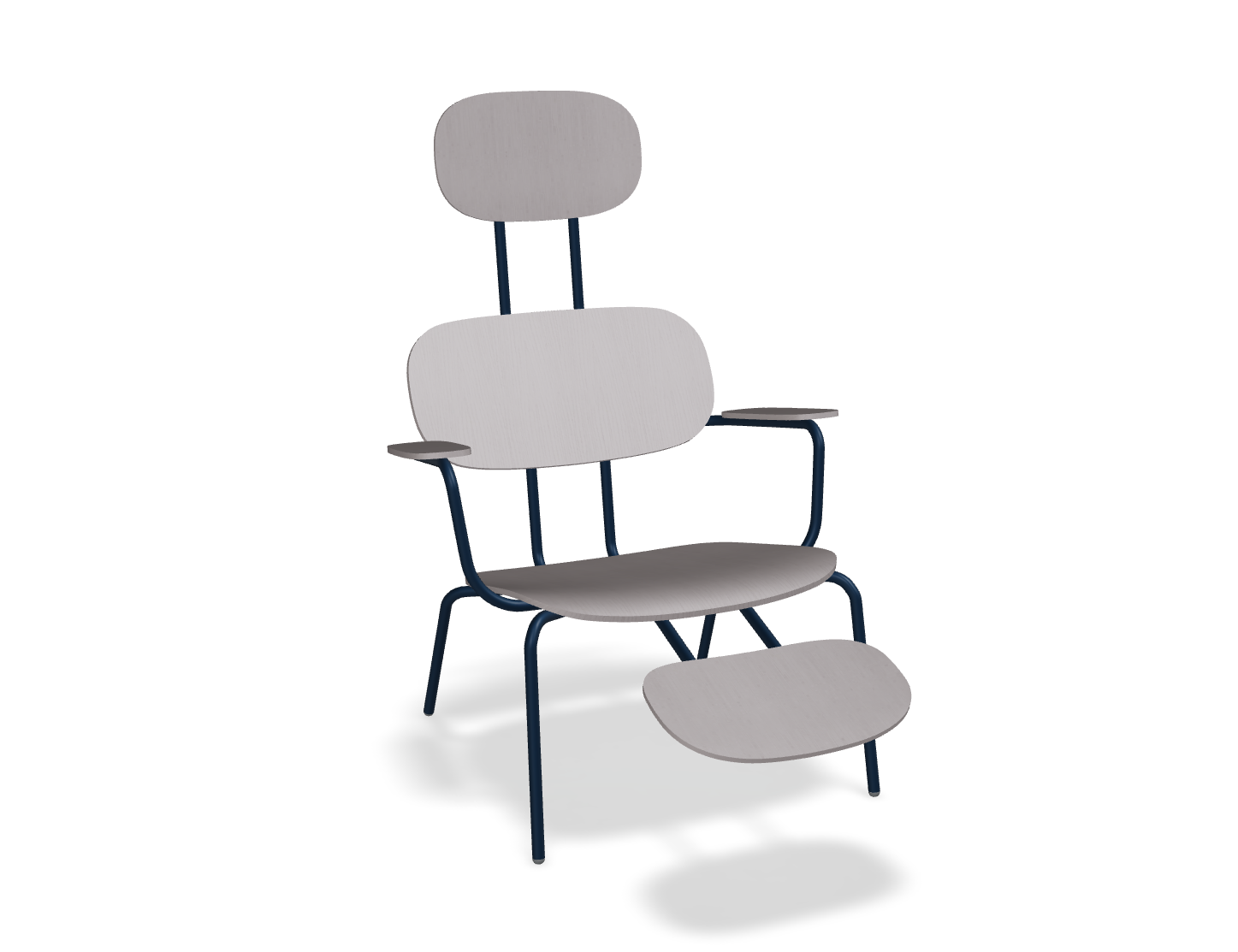 Fotel z zagłówkiem NEW SCHOOL LOUNGE niebieska podstawa – .mdd