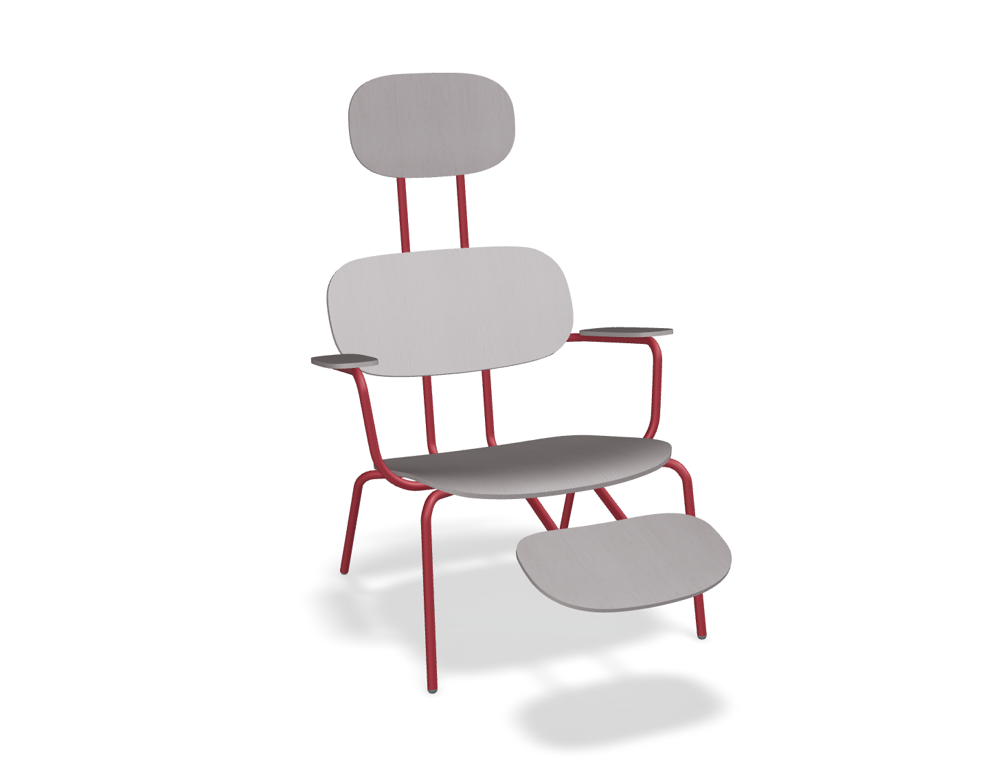 Fotel z zagłówkiem NEW SCHOOL LOUNGE czerwona podstawa – .mdd