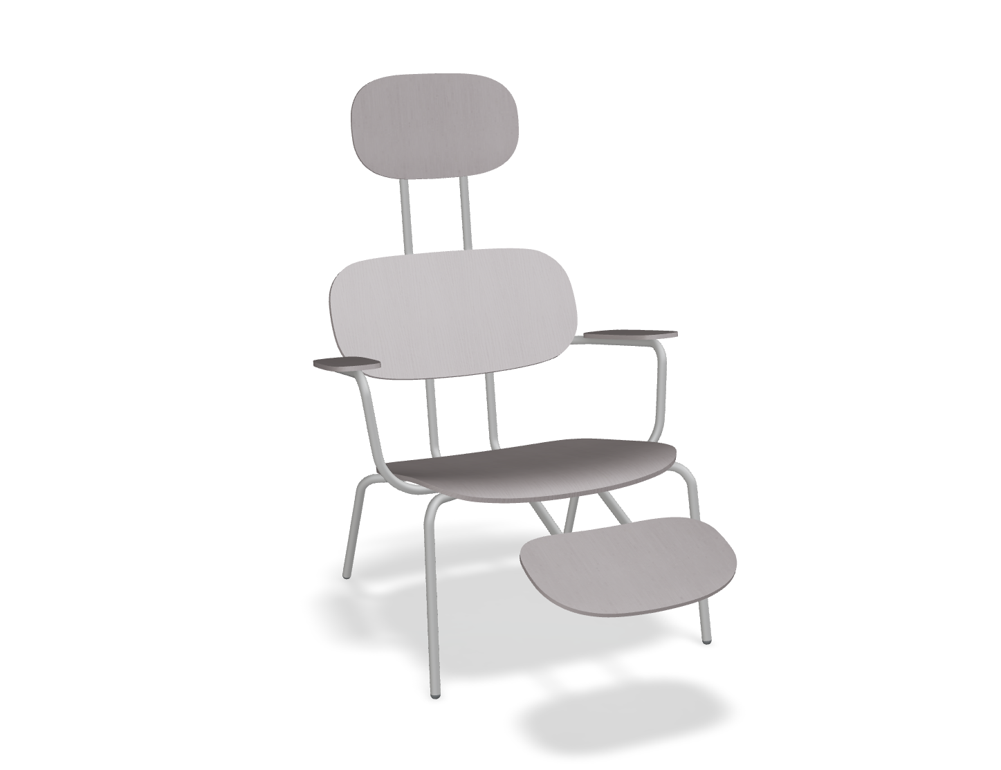 Fotel z zagłówkiem NEW SCHOOL LOUNGE jasnoszara podstawa – .mdd