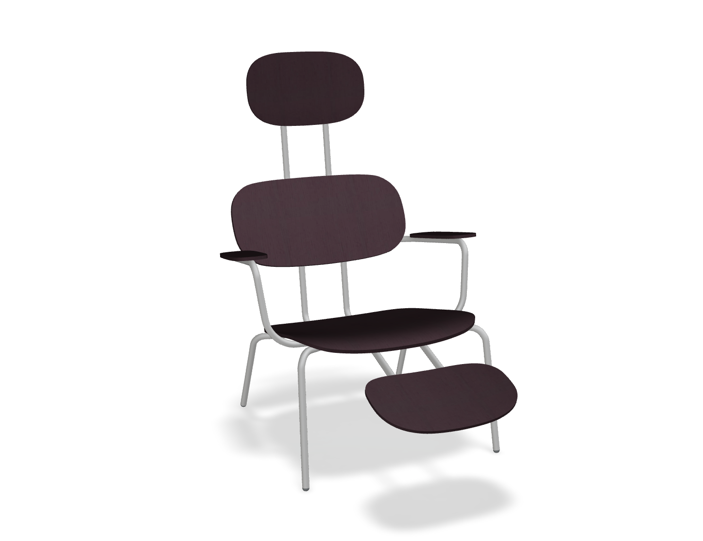 Fotel z zagłówkiem NEW SCHOOL LOUNGE jasnoszara podstawa – .mdd