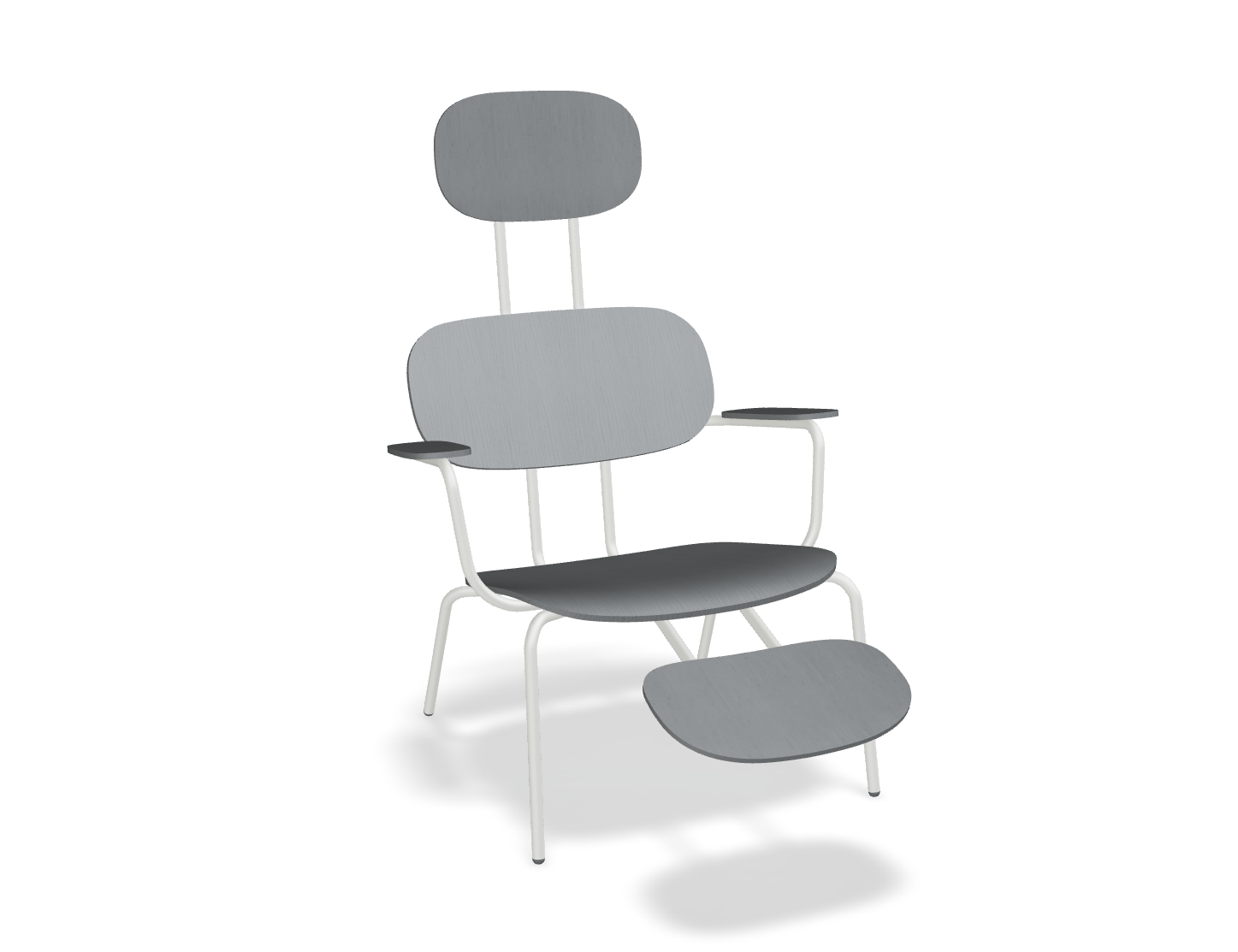 Fotel z zagłówkiem NEW SCHOOL LOUNGE perłowa podstawa – .mdd