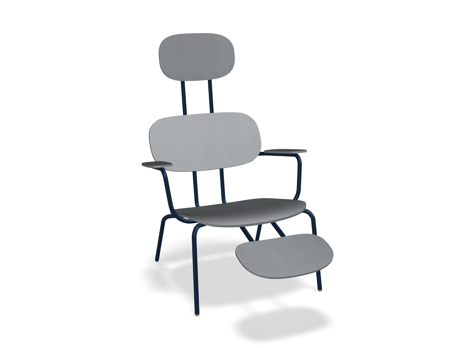 Fotel z zagłówkiem NEW SCHOOL LOUNGE niebieska podstawa – .mdd