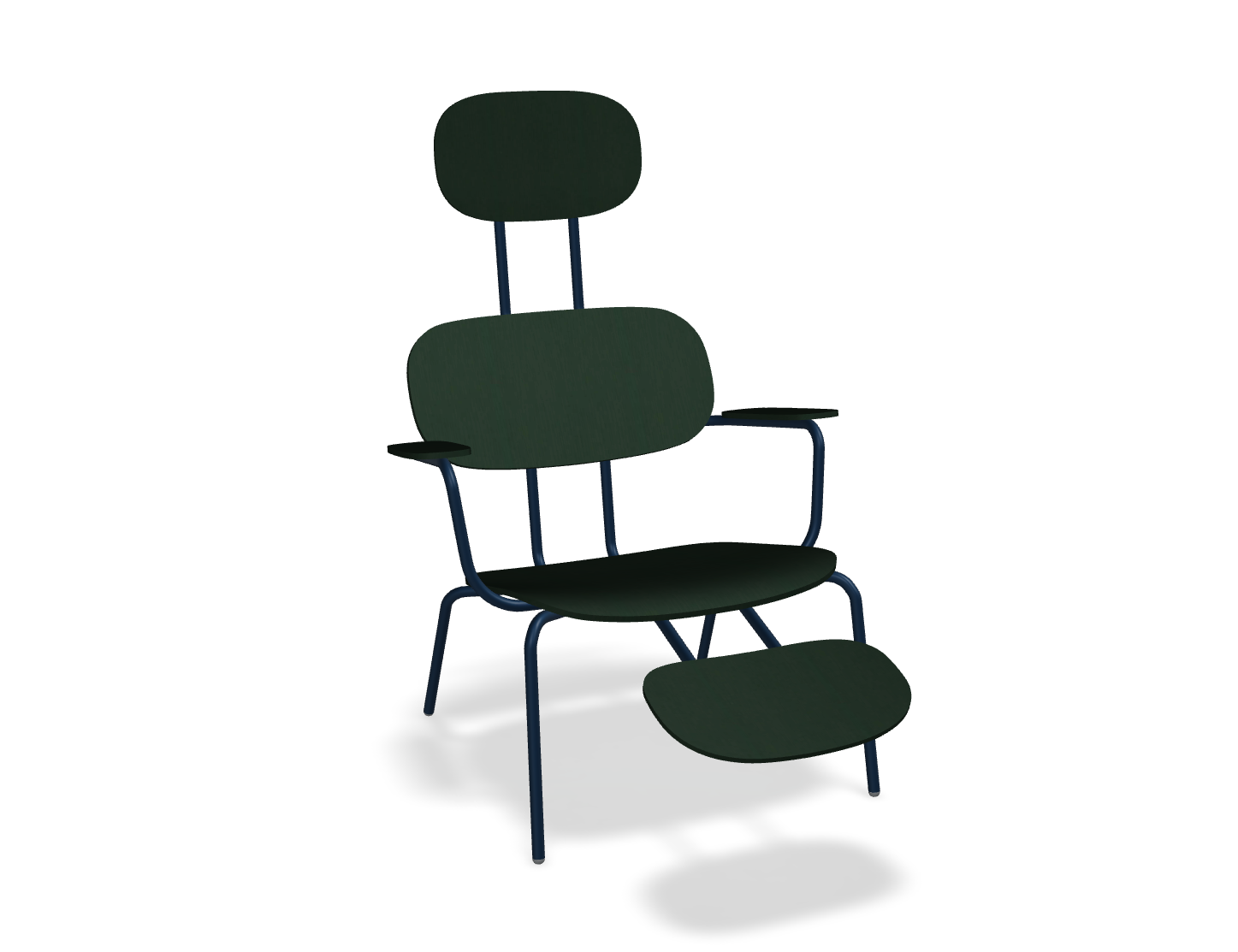 Fotel z zagłówkiem NEW SCHOOL LOUNGE niebieska podstawa – .mdd