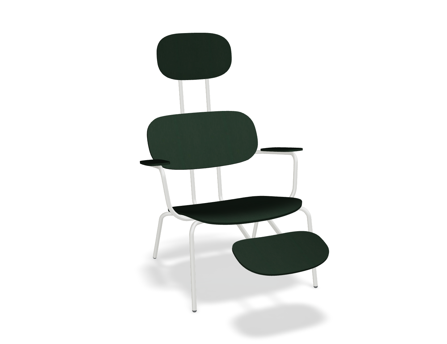 Fotel z zagłówkiem NEW SCHOOL LOUNGE perłowa podstawa – .mdd