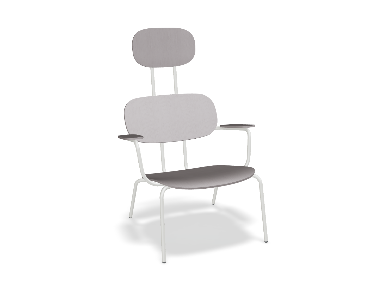 Fotel z zagłówkiem NEW SCHOOL LOUNGE perłowa podstawa – .mdd