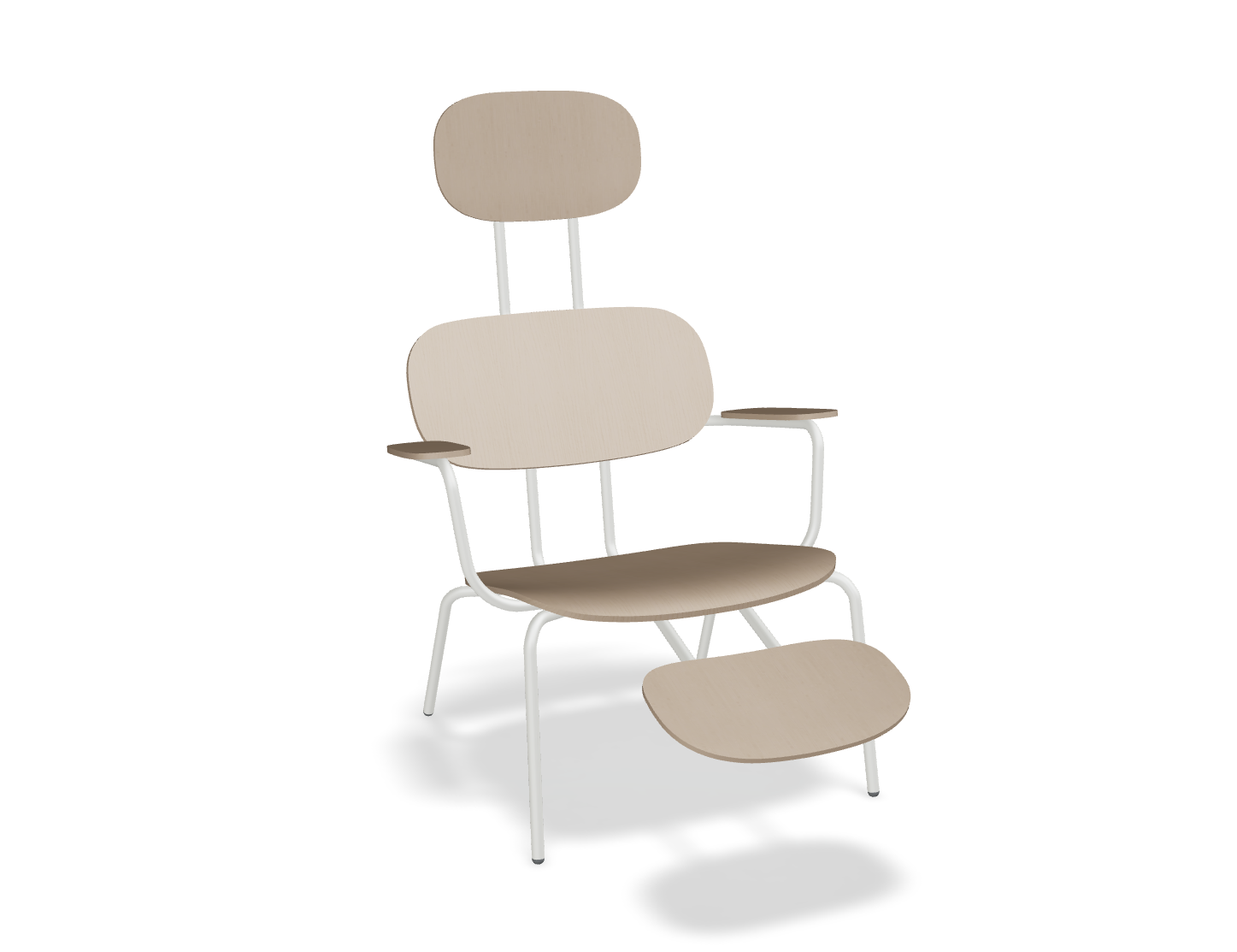 Fotel z zagłówkiem NEW SCHOOL LOUNGE perłowa podstawa – .mdd