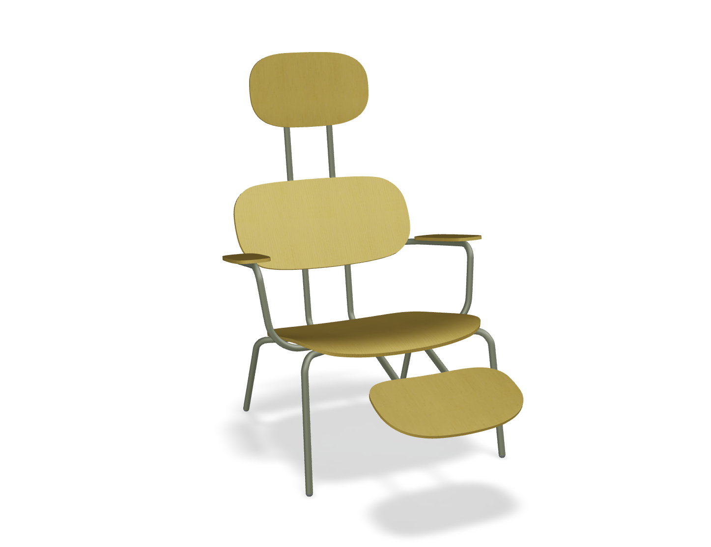 Fotel z zagłówkiem NEW SCHOOL LOUNGE oliwkowa podstawa do salonu – .mdd
