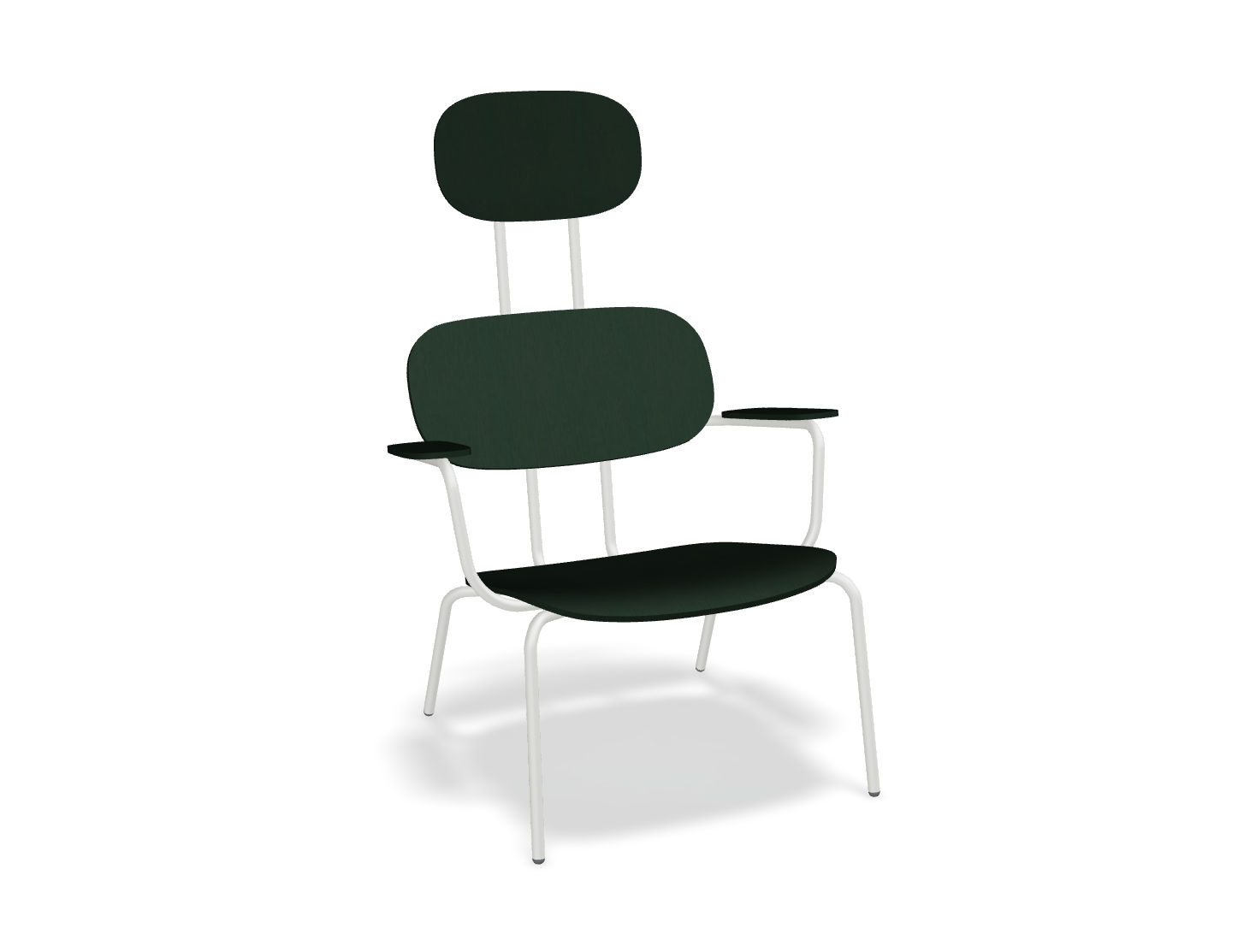 Fotel z zagłówkiem NEW SCHOOL LOUNGE perłowa podstawa – .mdd