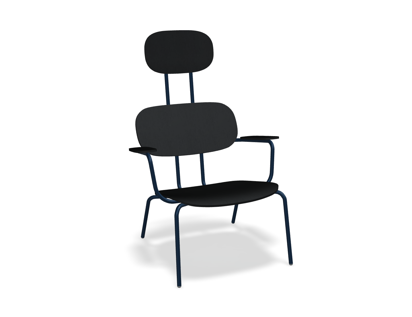 Fotel z zagłówkiem NEW SCHOOL LOUNGE niebieska podstawa – .mdd