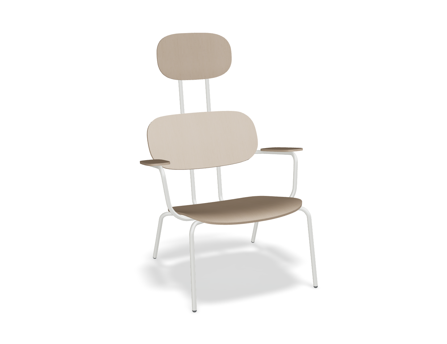 Fotel z zagłówkiem NEW SCHOOL LOUNGE perłowa podstawa – .mdd