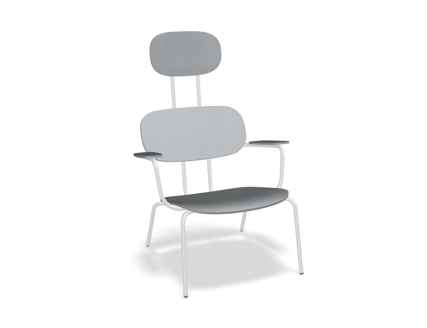 Fotel z zagłówkiem NEW SCHOOL LOUNGE perłowa podstawa – .mdd