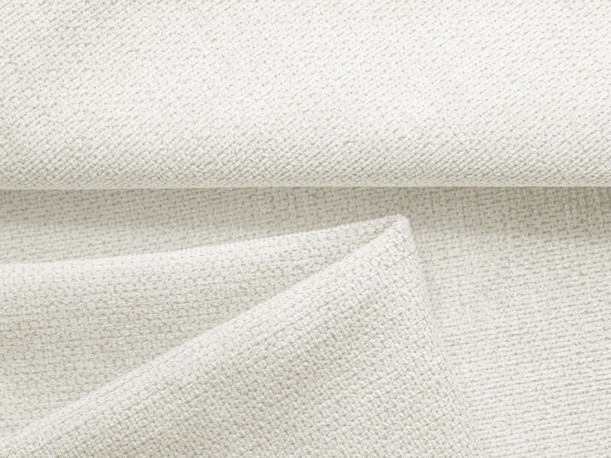 Panoramacouch mit Schlaffunktion NANEA weißer Chenille