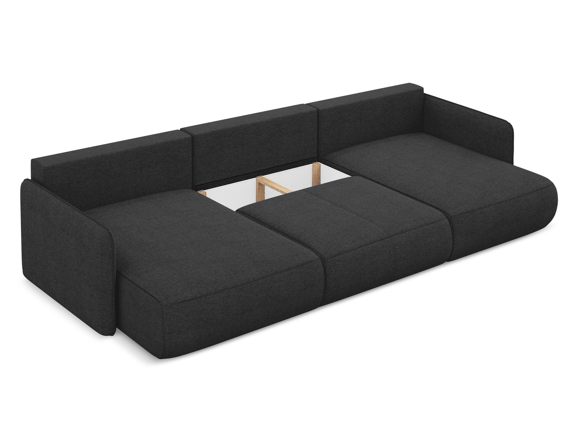 Panoramic Corner Sofa with Sleeping Function NANEA in Anthracite Chenille