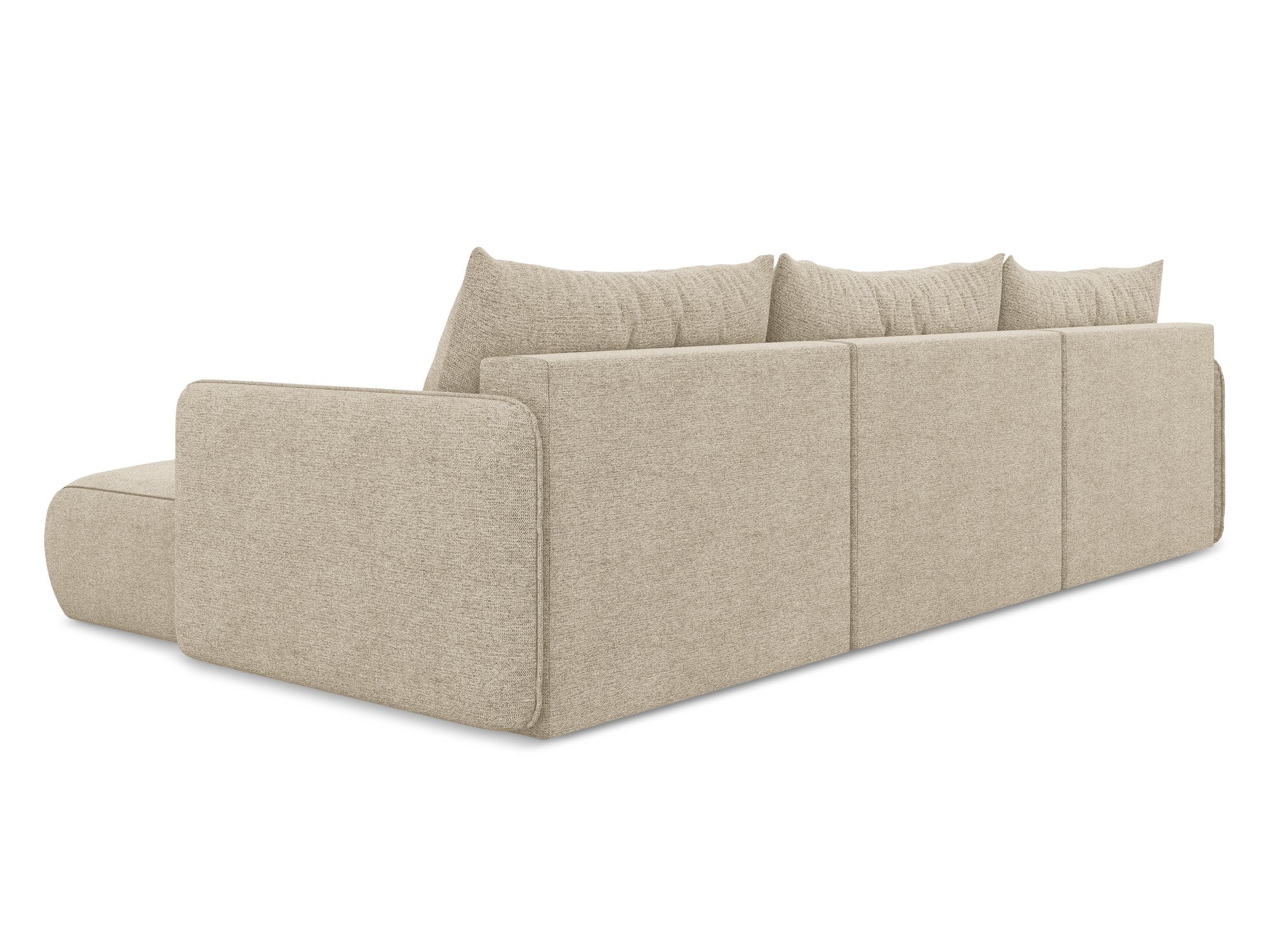 Panoramic corner sofa with sleeping function NANEA dark beige chenille