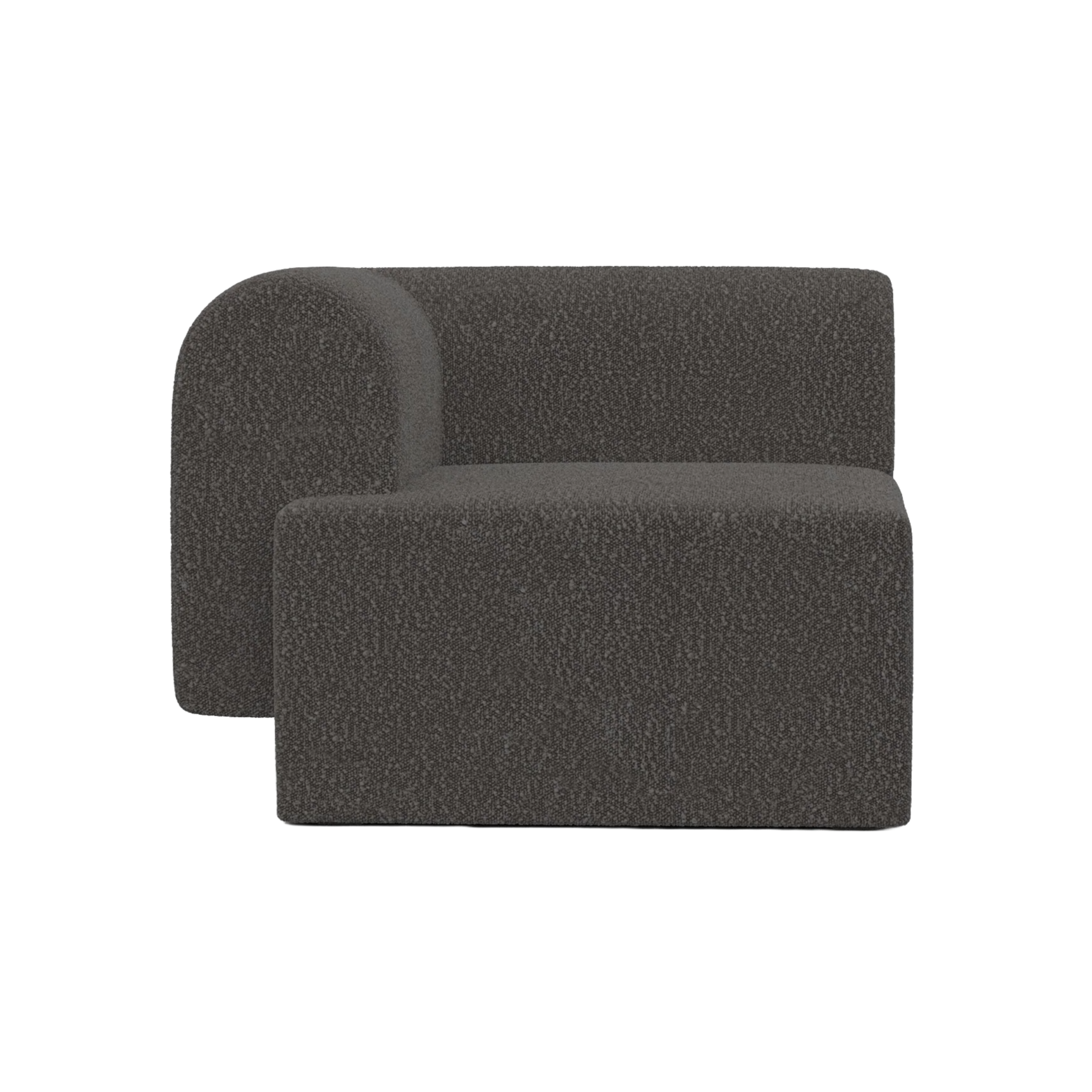Sofa modułowa TORI - moduł lewostronny czarny boucle