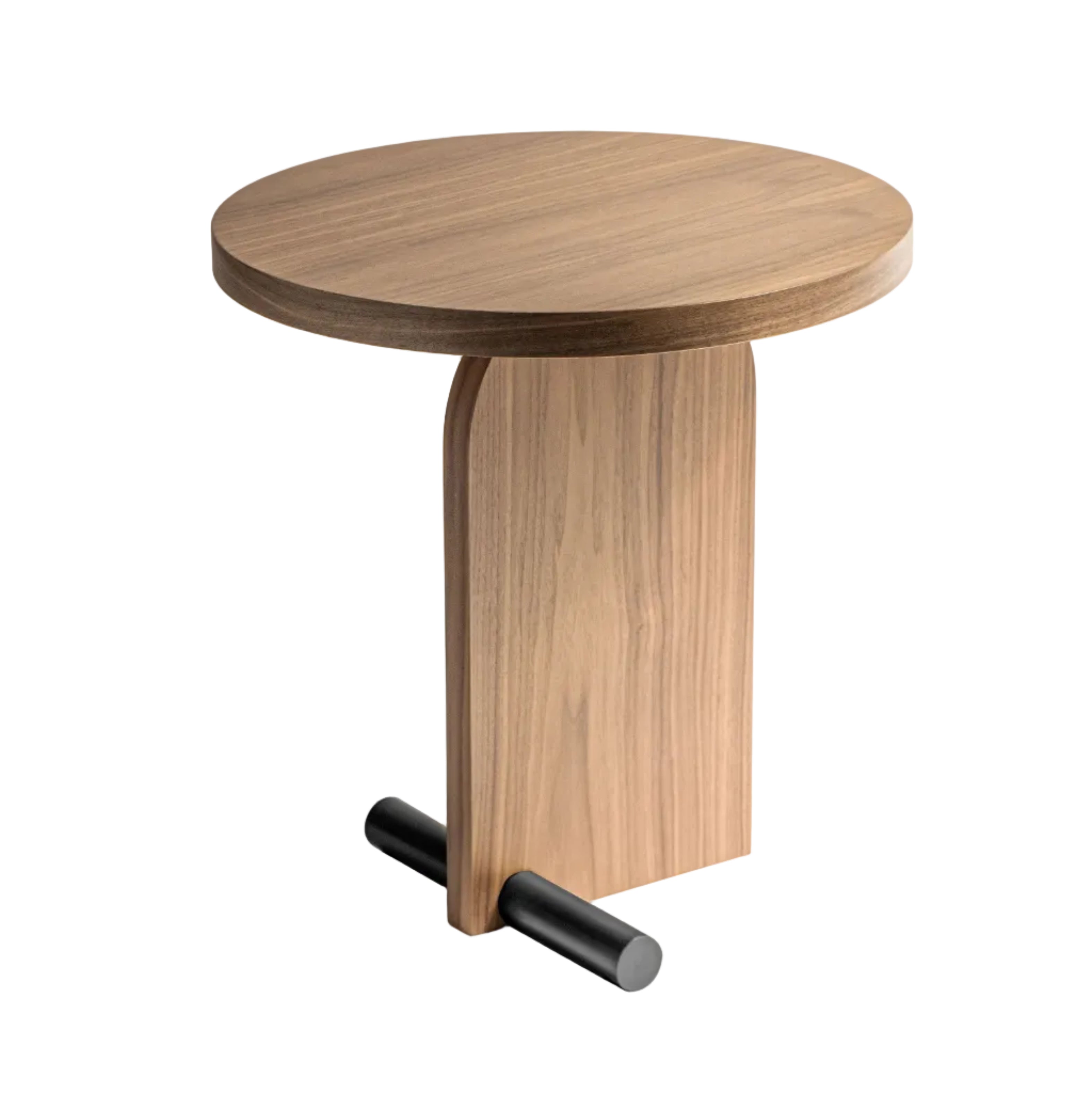 NOVA side table walnut veneer with black finish