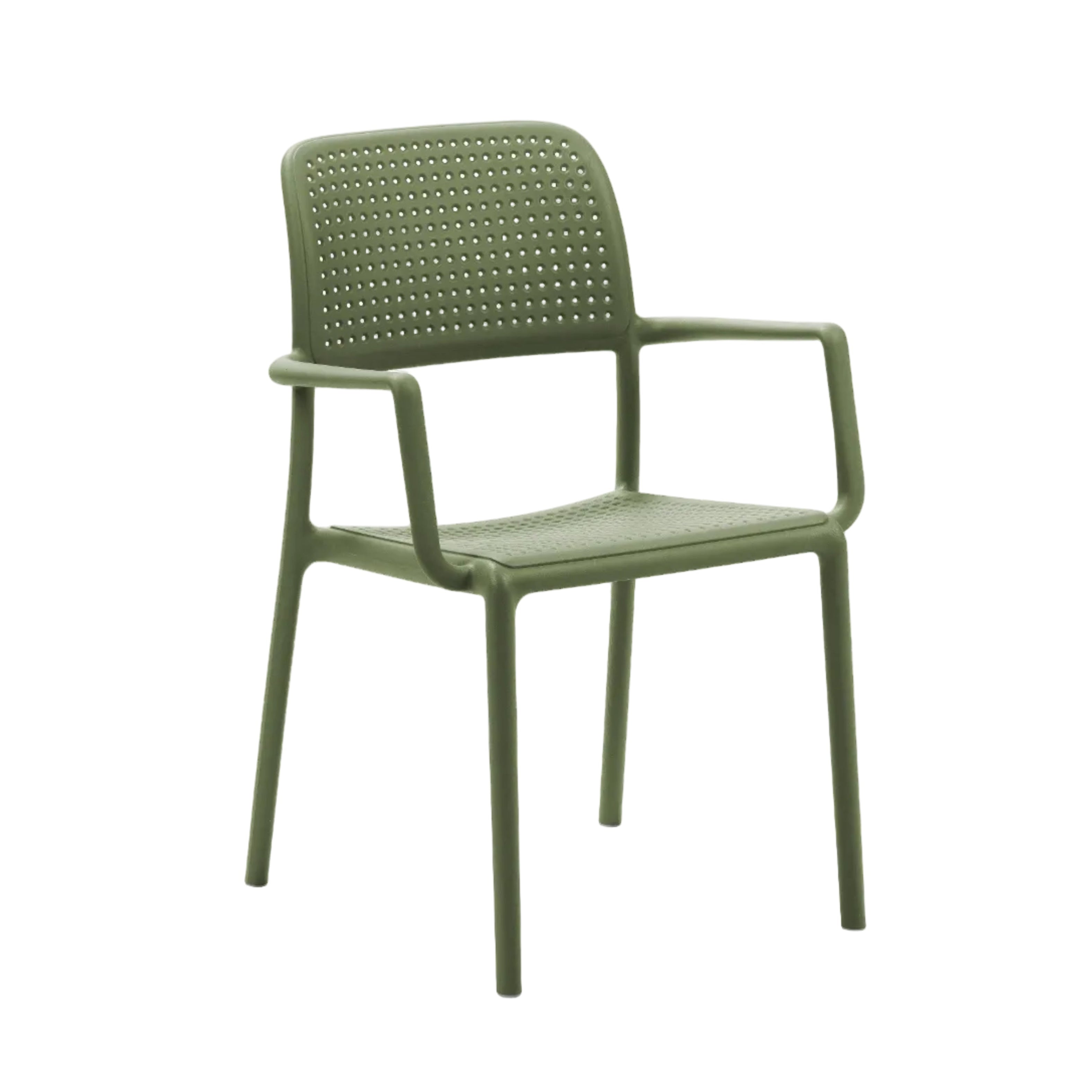 Outdoor chair with armrests BORA agave green