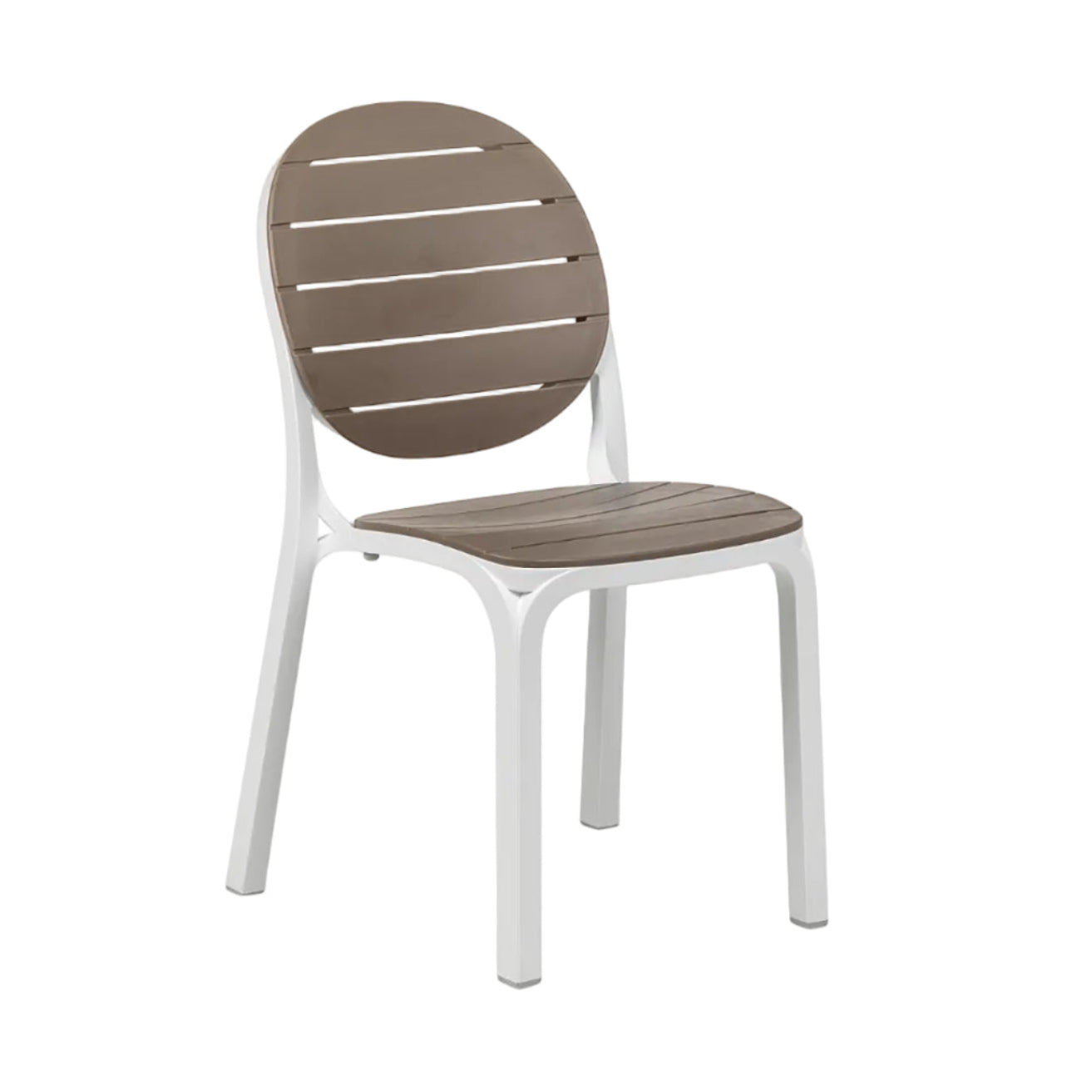 ERICA taupe outdoor chair with white base
