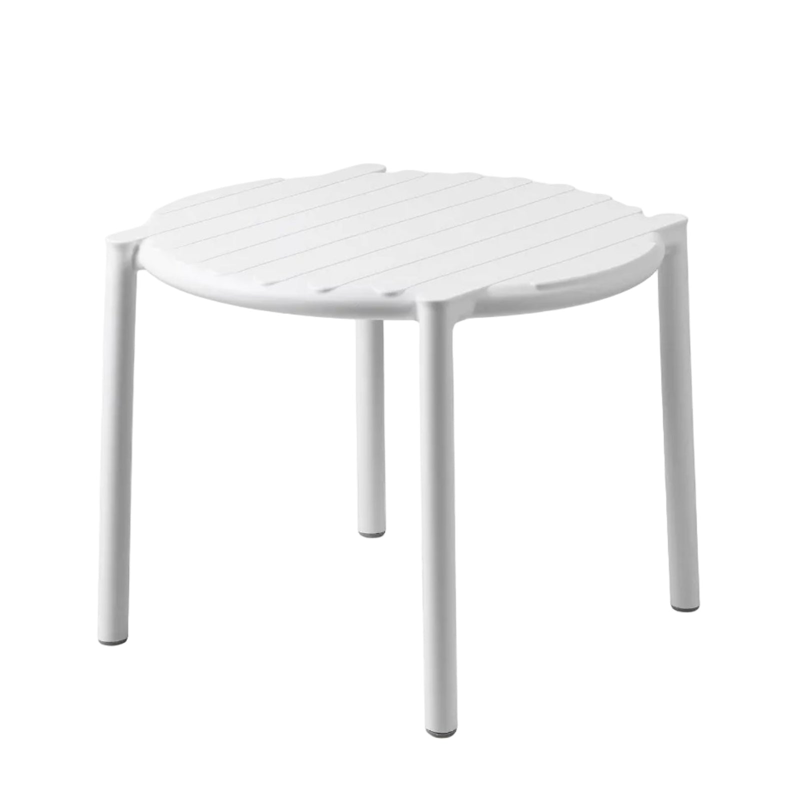 Stolik boczny zewnętrzny okrągły DOGA biały