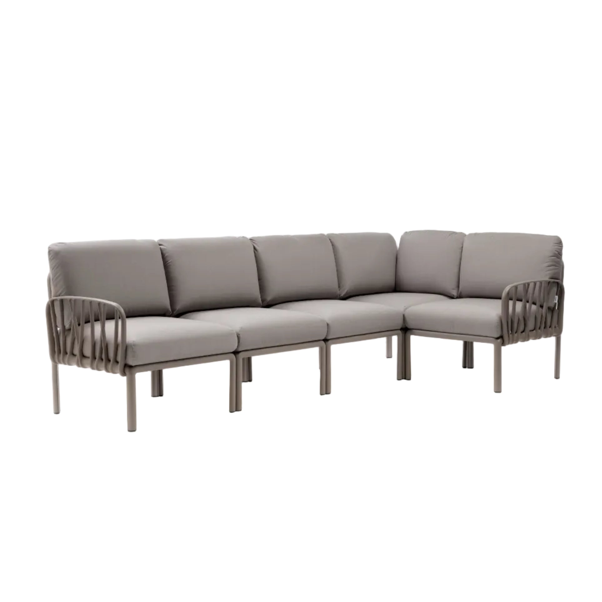 Modular Outdoor Corner Sofa KOMODO 5 Gray with Taupe Base