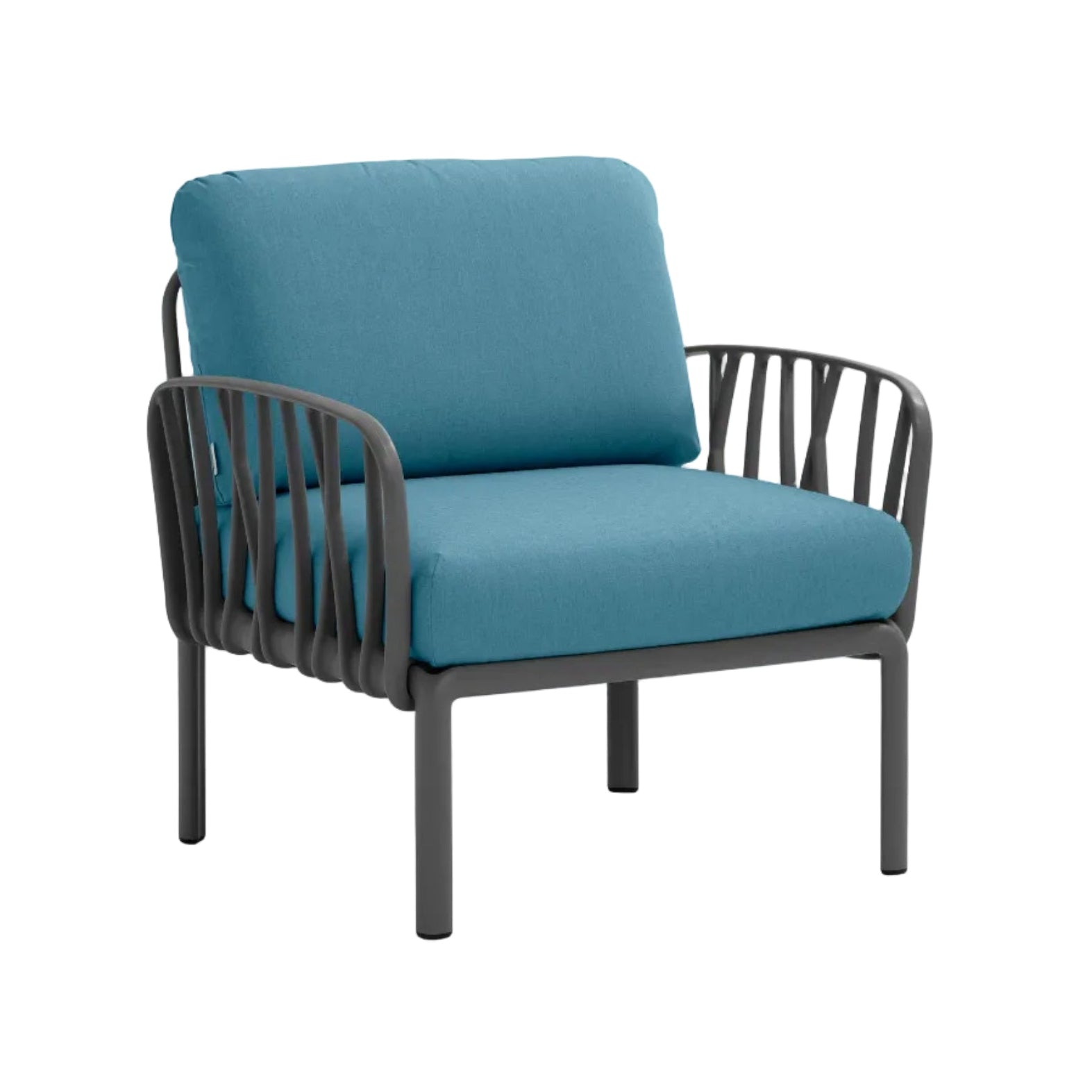 KOMODO Outdoor Armchair in Blue Sunbrella® with Anthracite Base