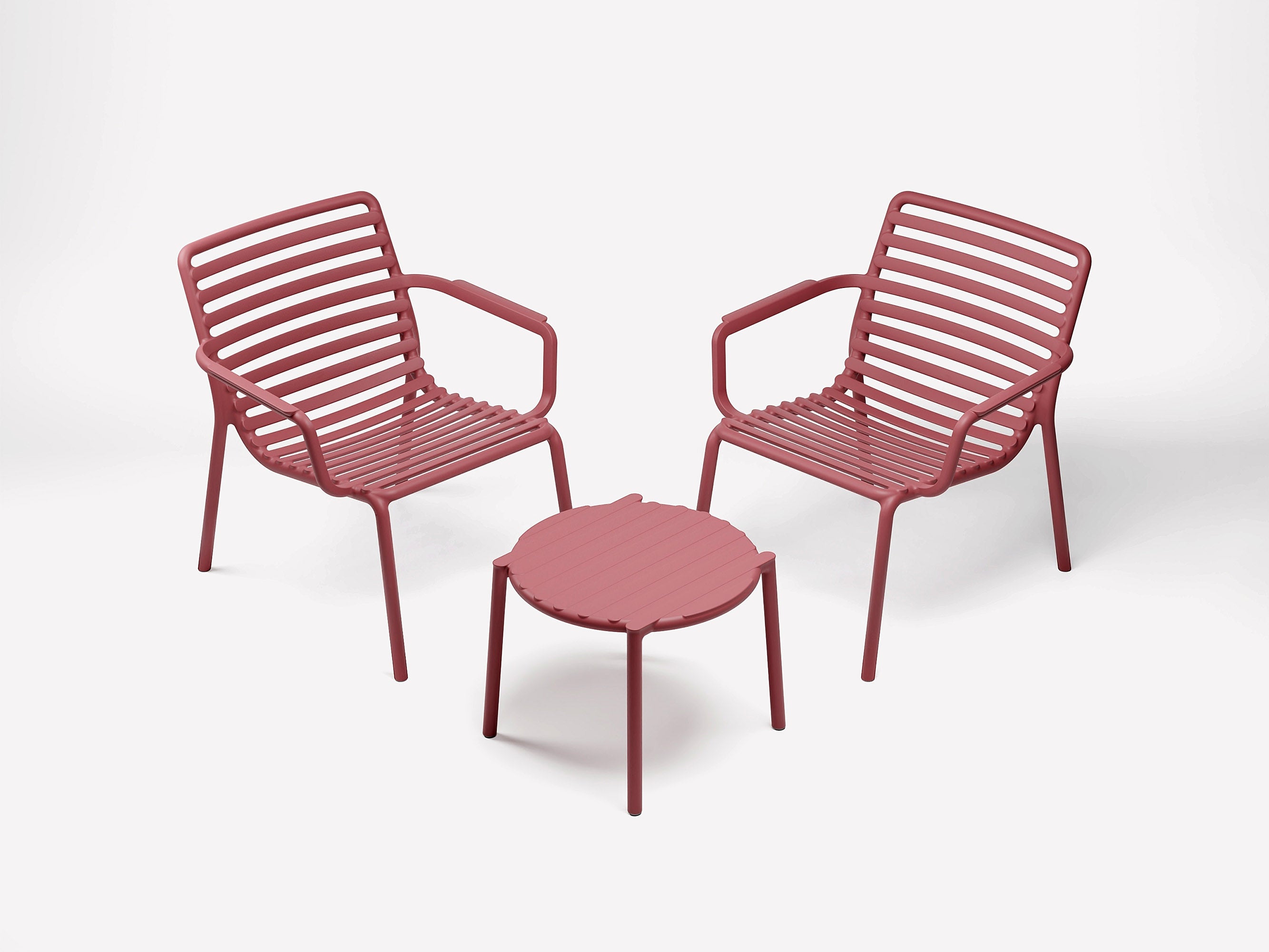 Stolik boczny zewnętrzny okrągły DOGA biały