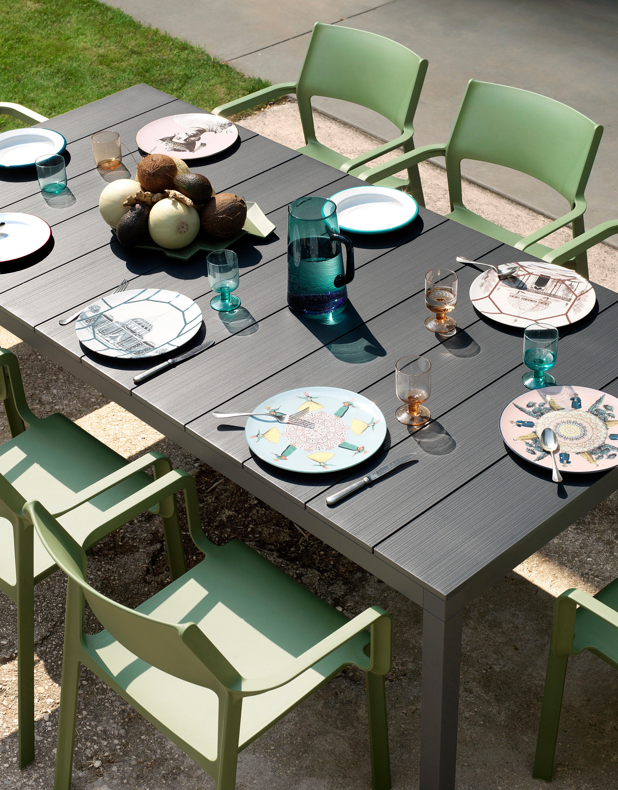 Ausziehbarer Gartentisch RIO in Anthrazit