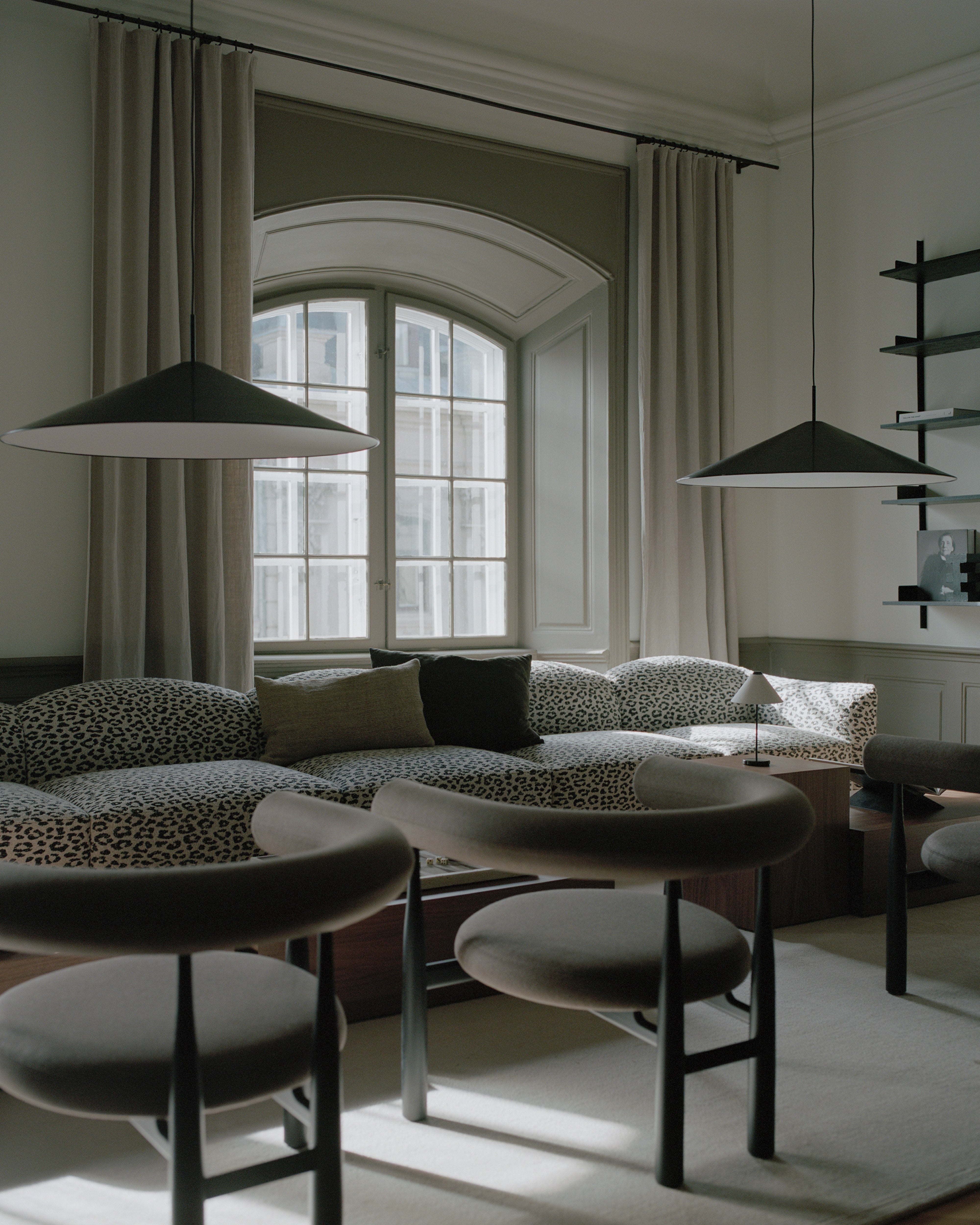 BUKOWSKI upholstered armchair with a black beech base