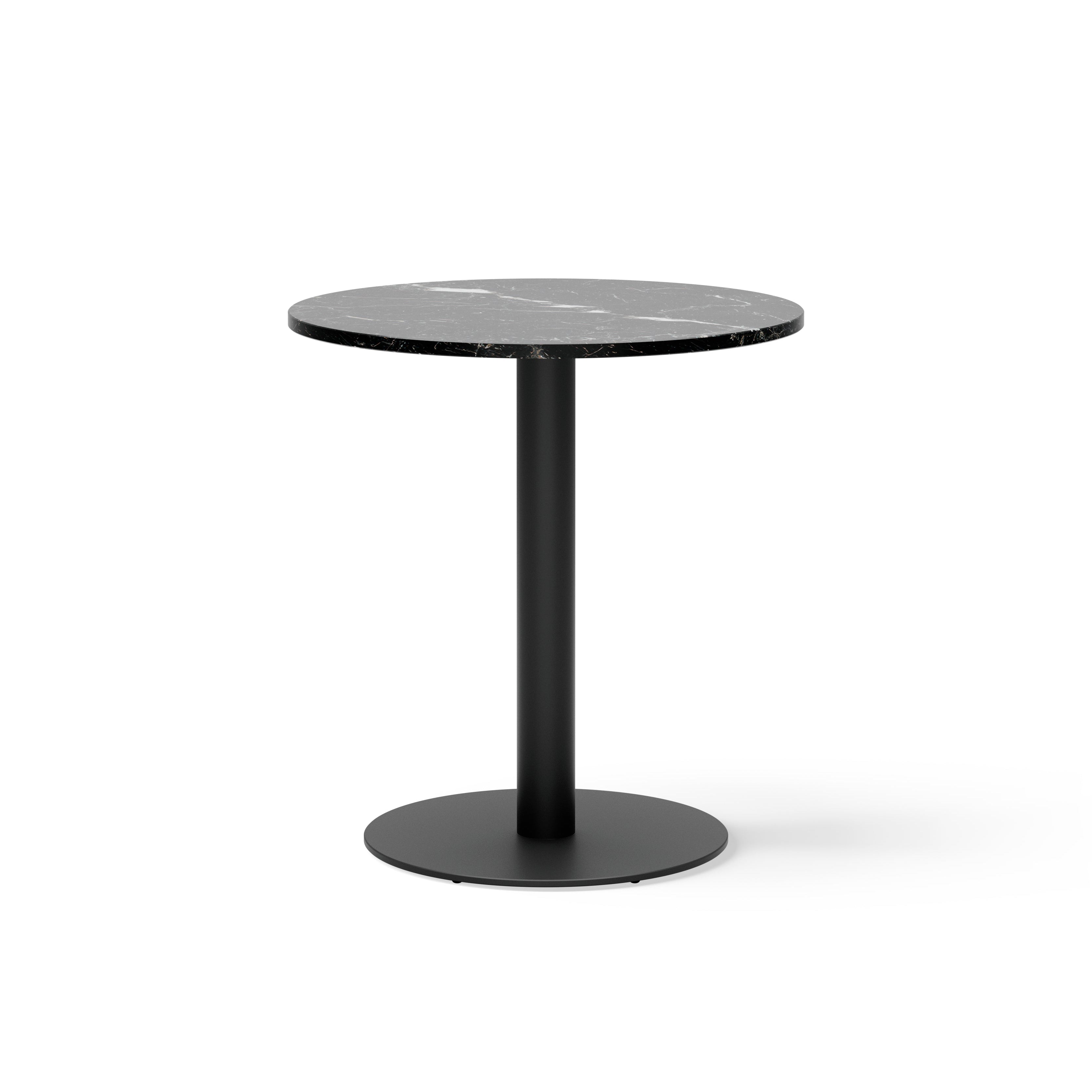 Round Bar Table FLORENCE Black Marble with Black Base