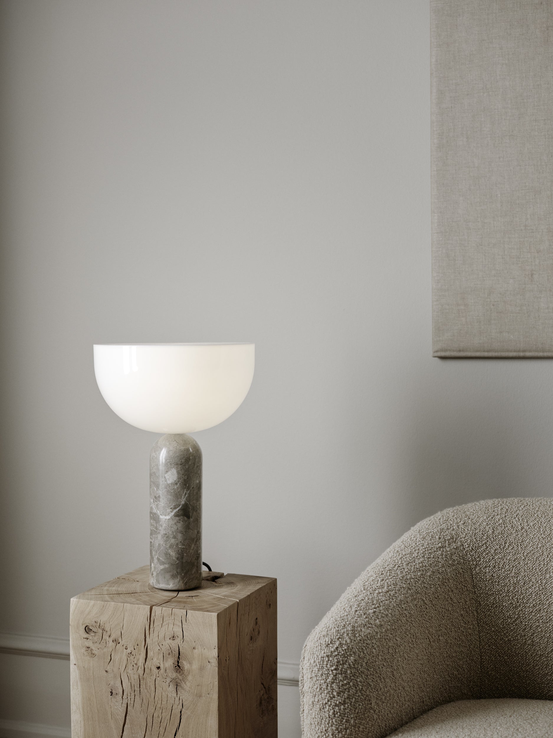Lampa stołowa KIZU szary marmur