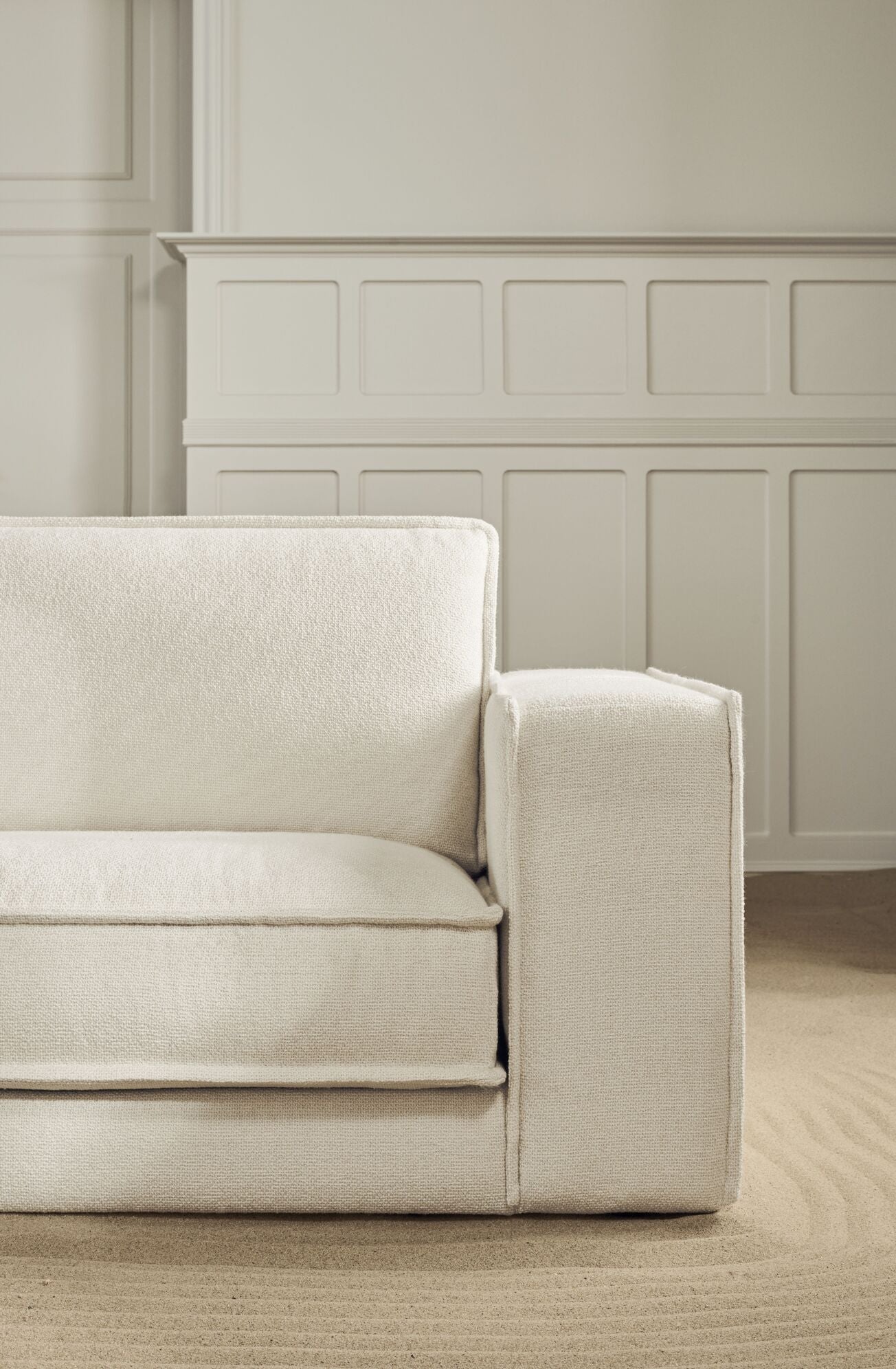 Sofa modułowa NOORA - moduł prawostronny z czarną podstawą