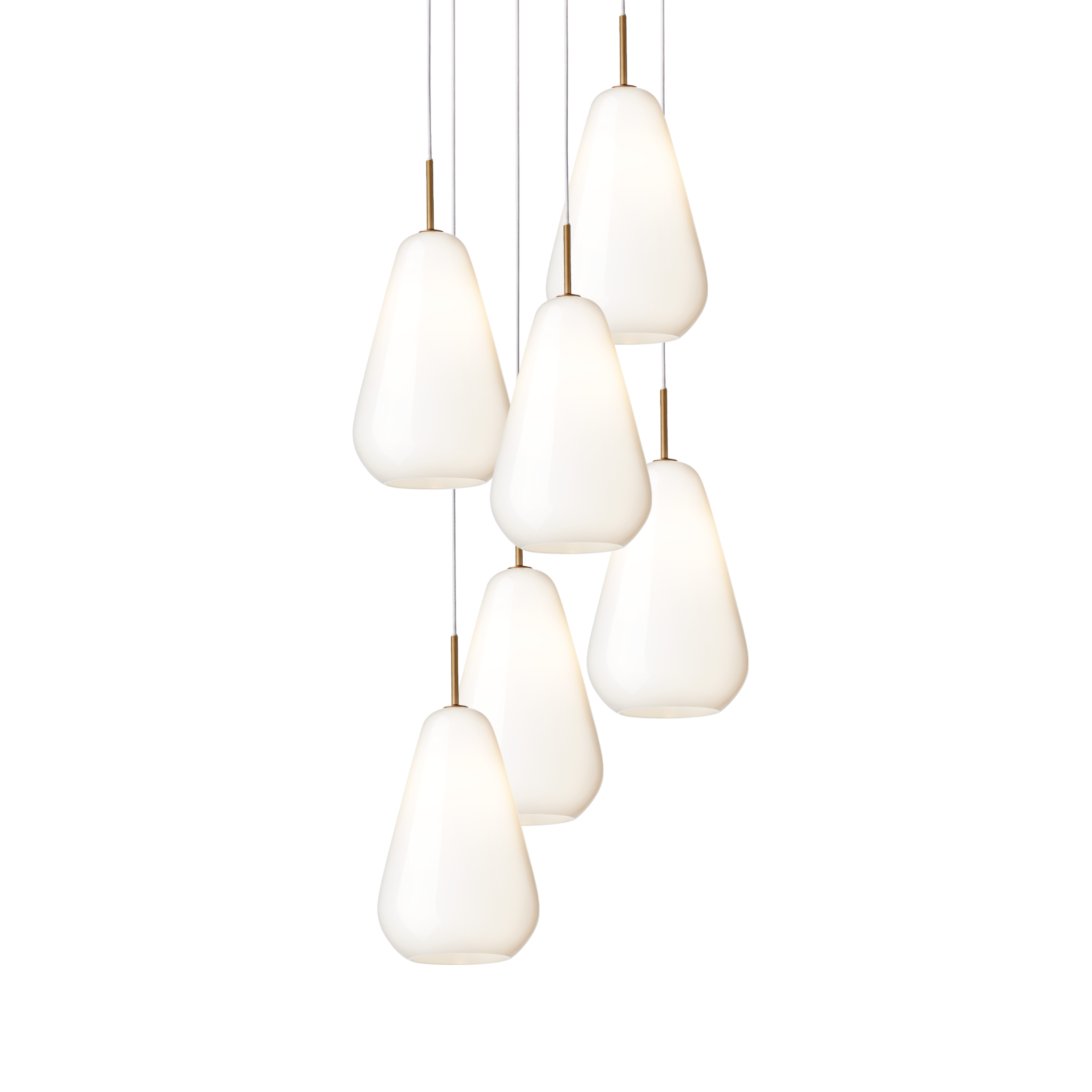 Lampa wisząca ANOLI 6 złoty z opalowym szkłem – Nuura