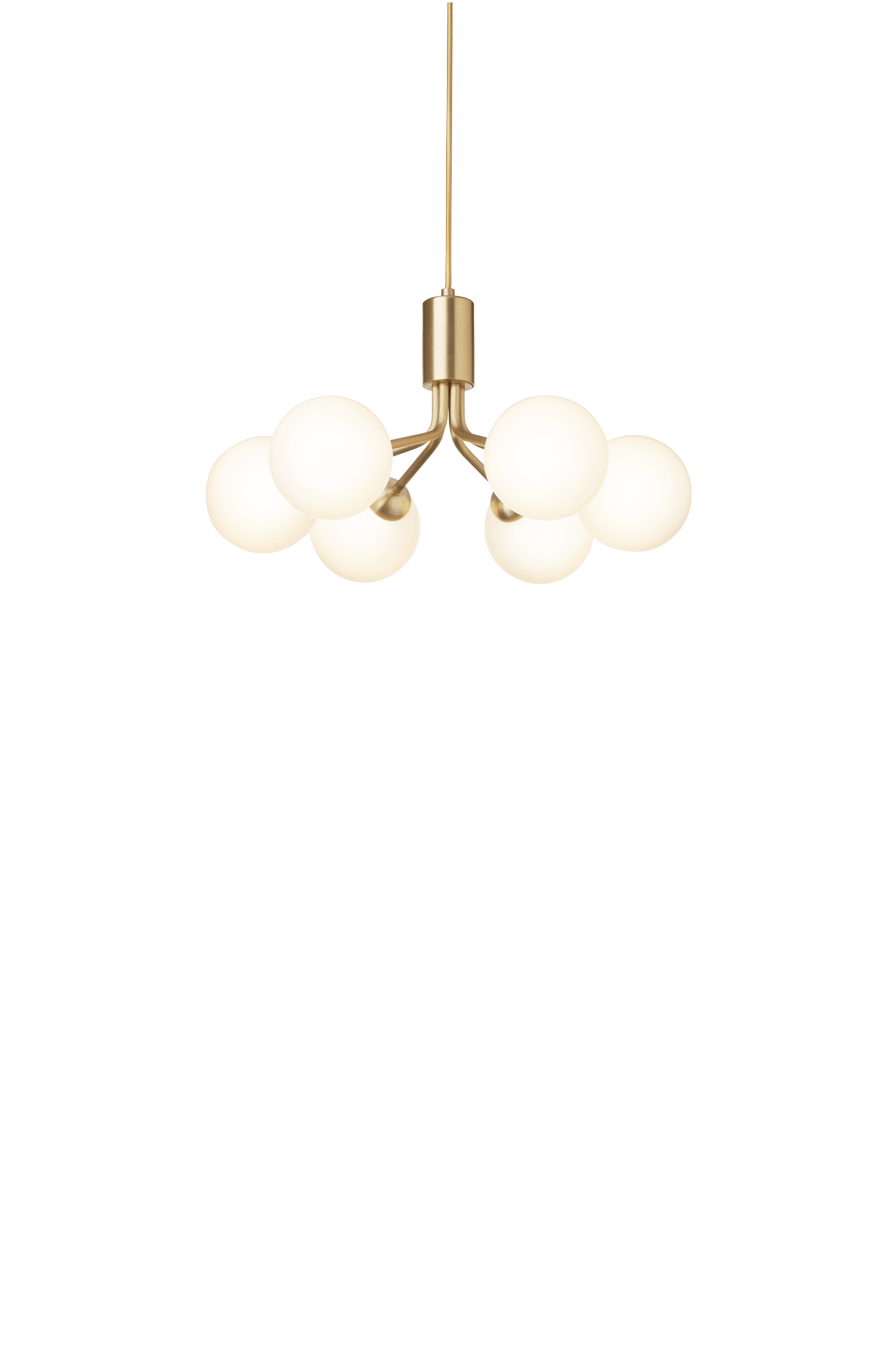 Lampa wisząca APIALES 6 mosiężny z opalowym szkłem