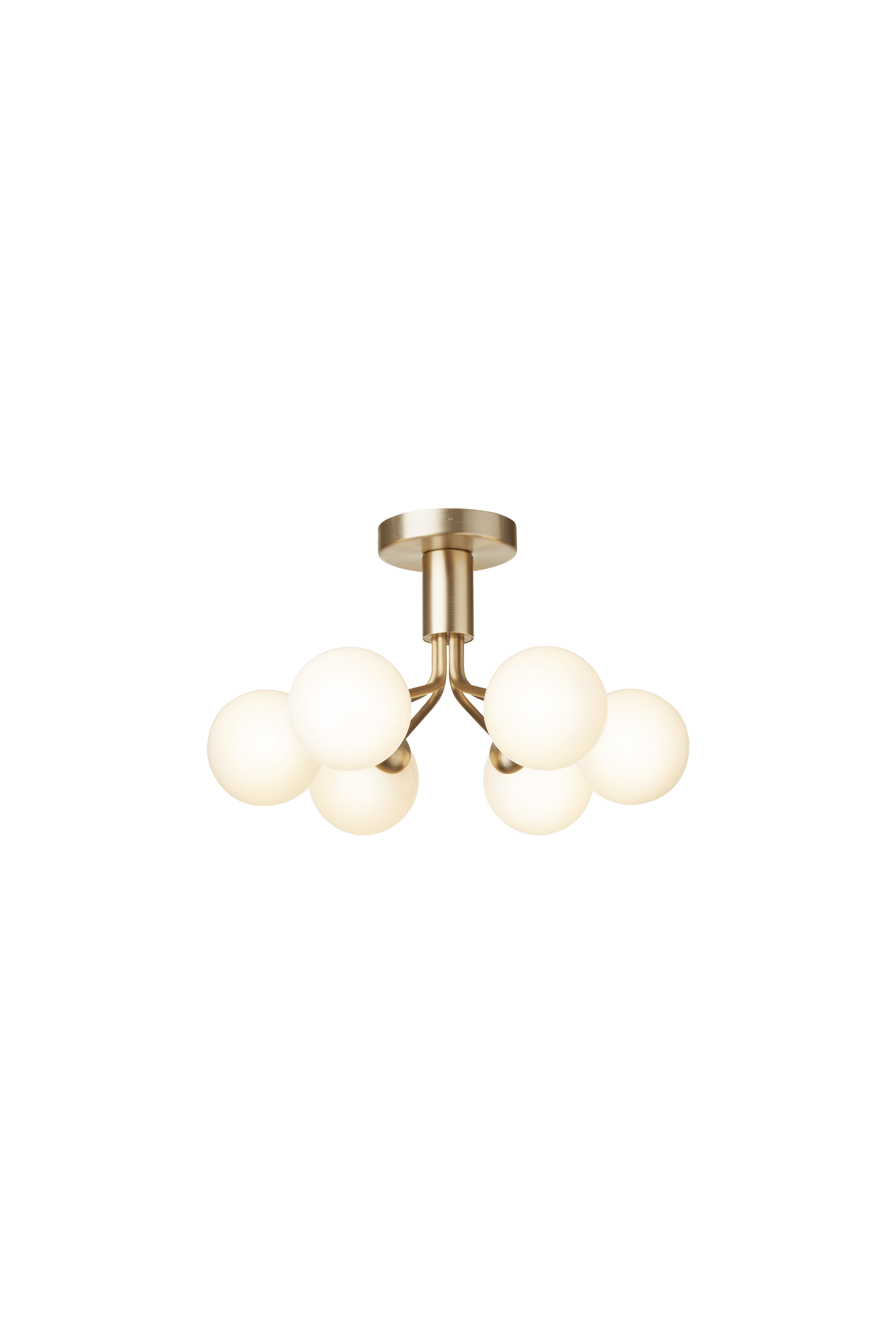 Lampa sufitowa APIALES 6 mosiężny z opalowym szkłem