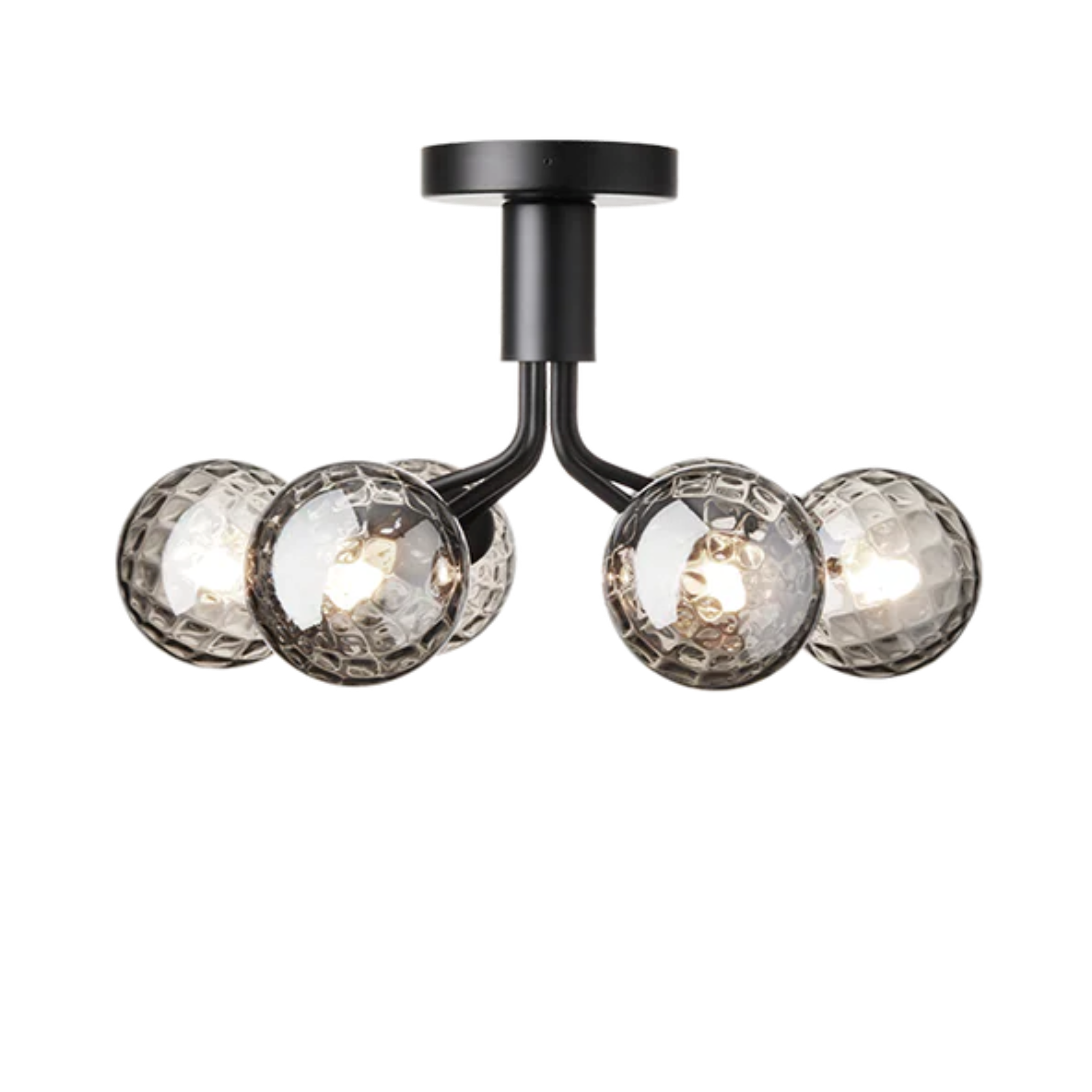 Lampa sufitowa APIALES 6 czarny z czarnym szkłem