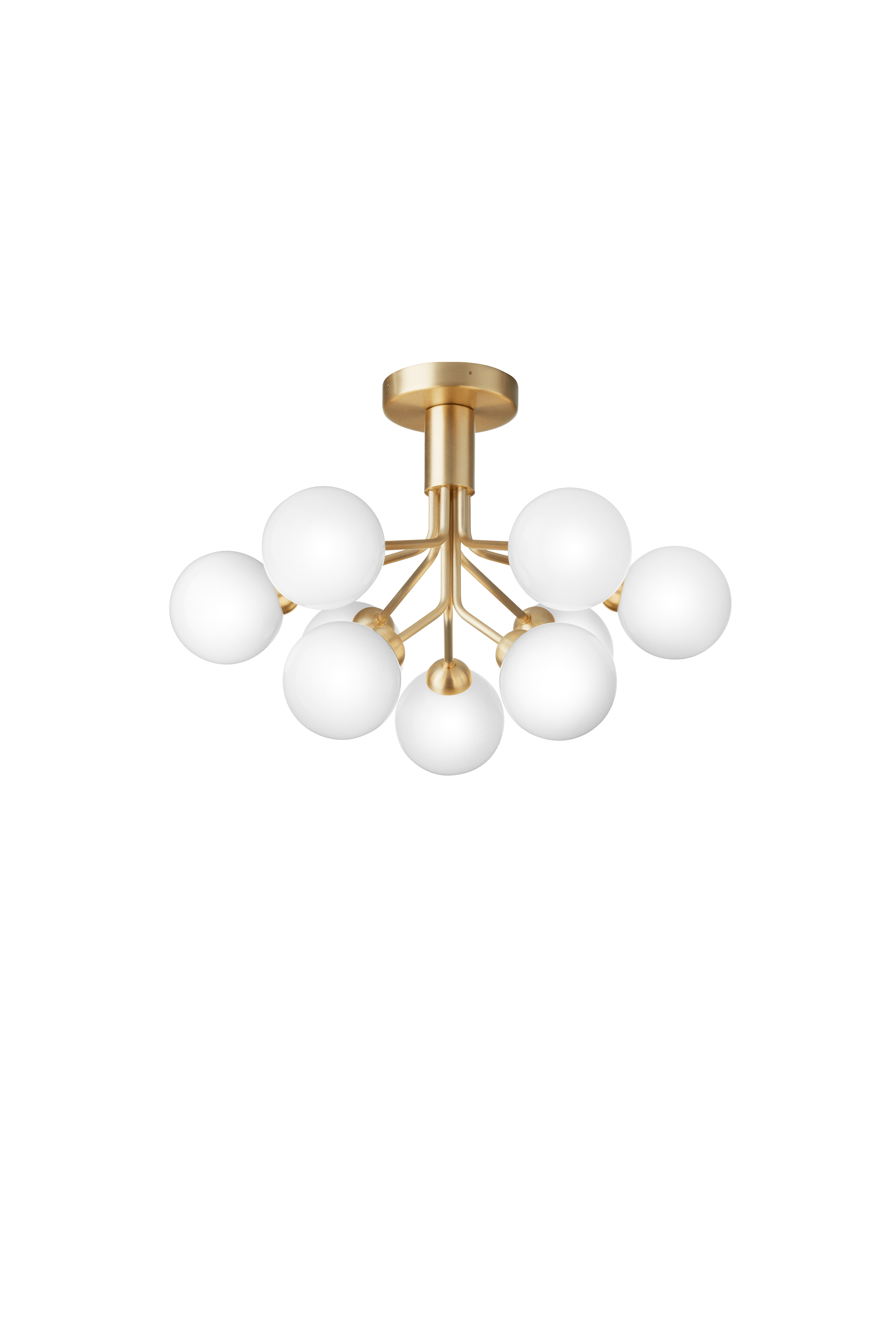 Lampa sufitowa APIALES 9 mosiężny z opalowym szkłem