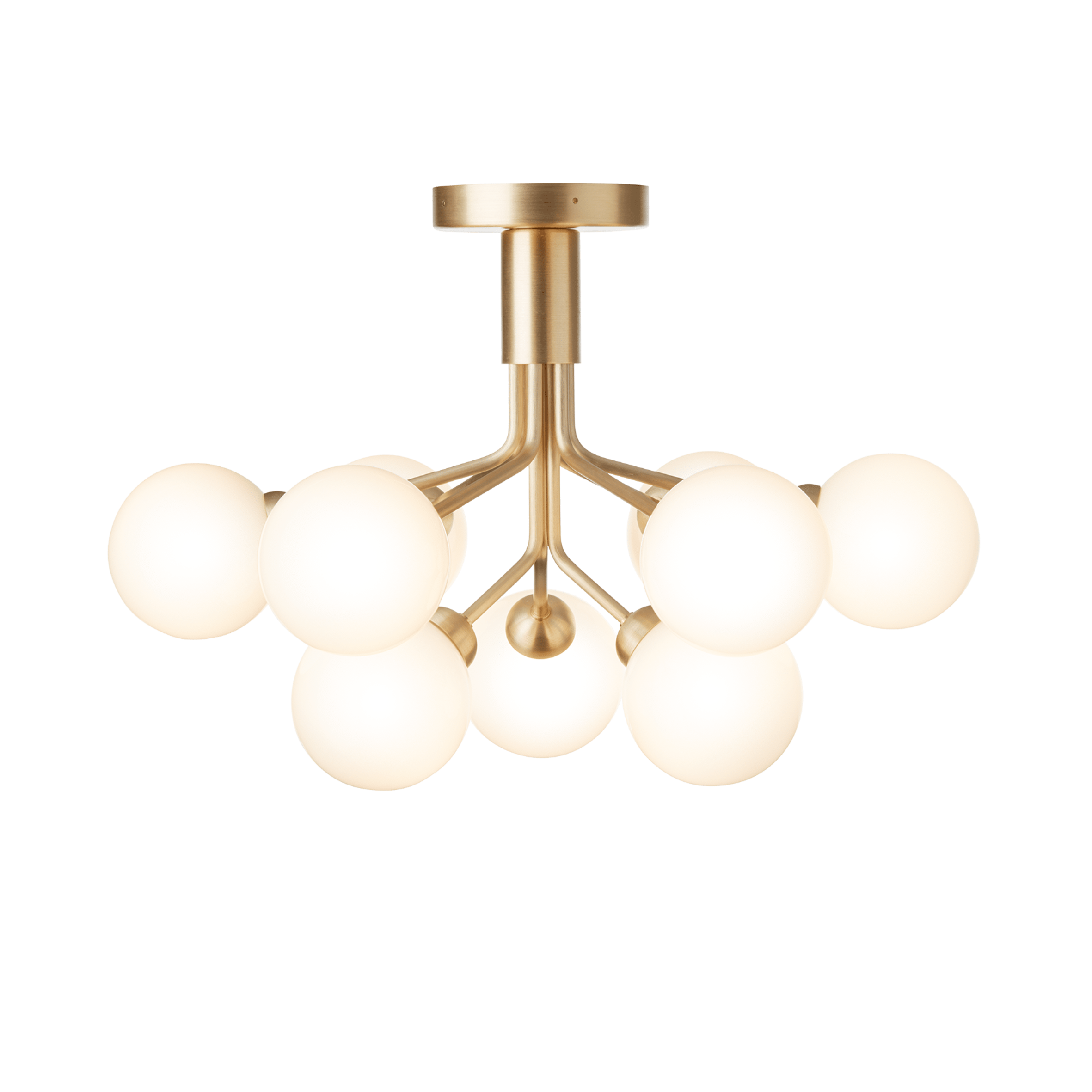 Lampa sufitowa APIALES 9 mosiężny z opalowym szkłem